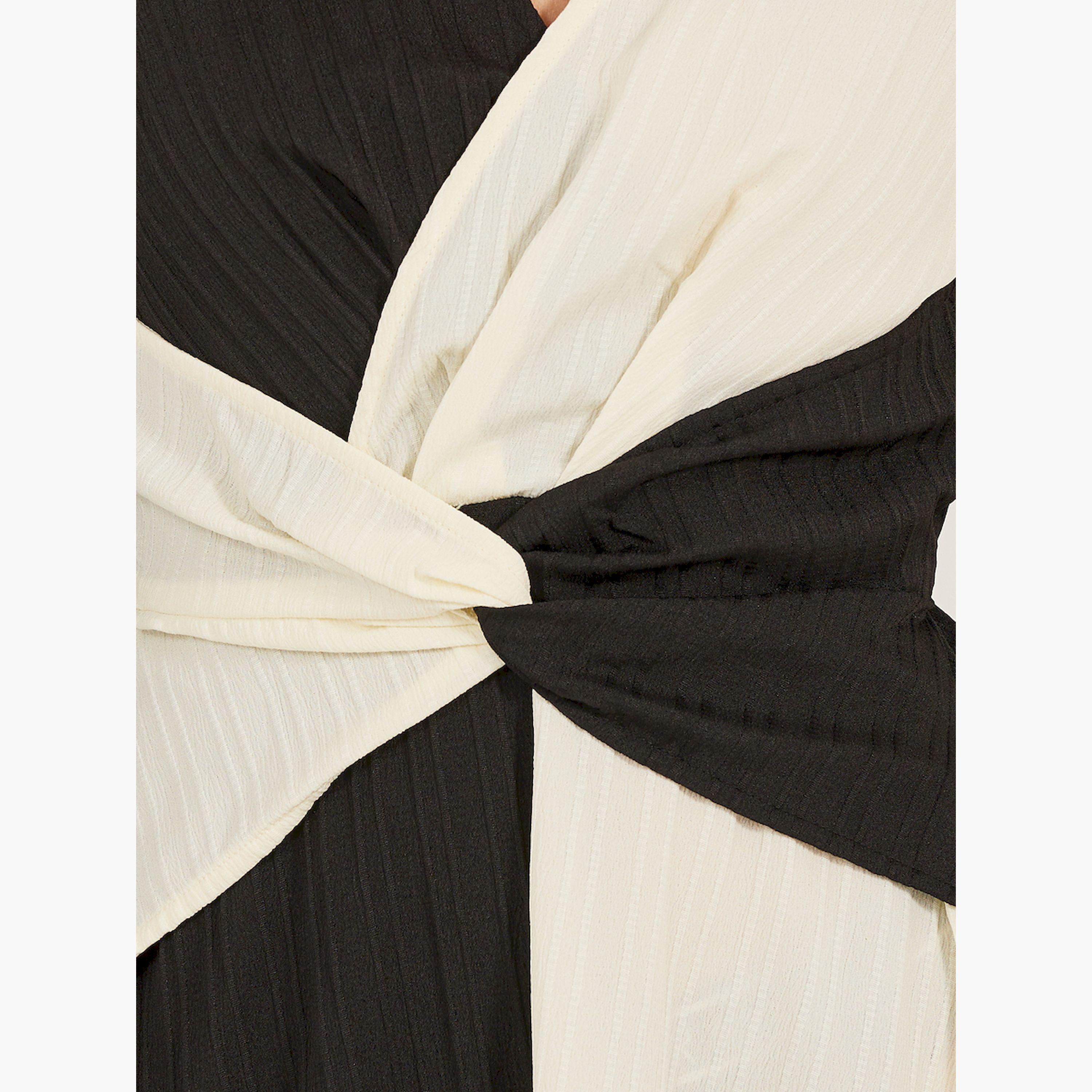 Styli Color Block Long Sleeves A-Line Maxi Dress-women-clothing-dresses-image-4