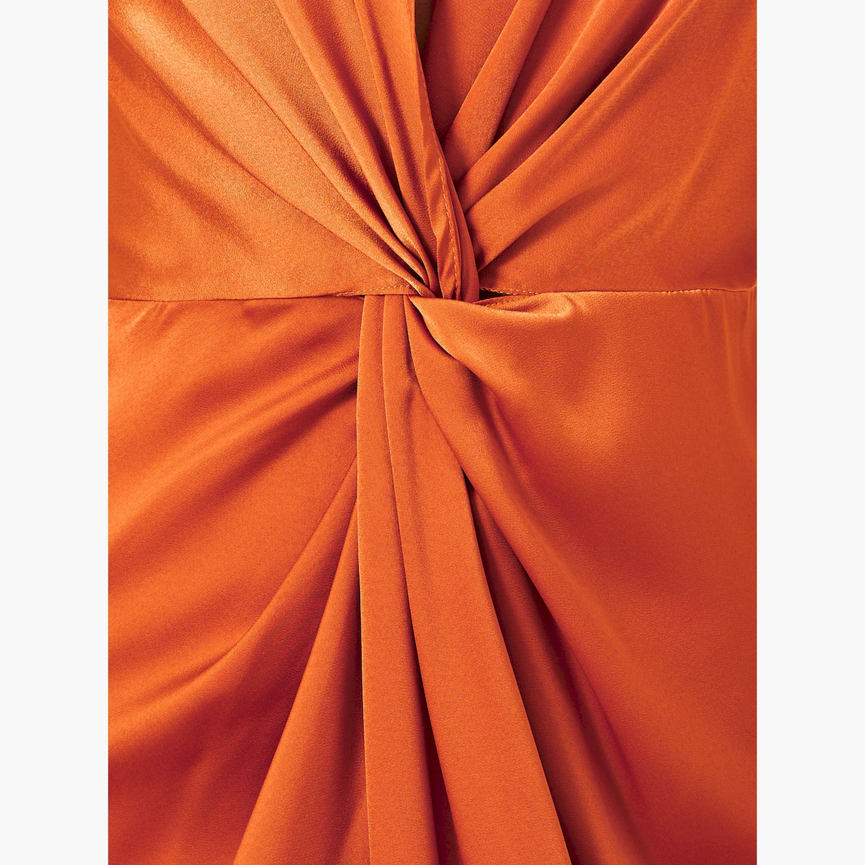 Styli Satin Front Knot Sleeveless Sheath Maxi Dress-women-clothing-dresses-image-4