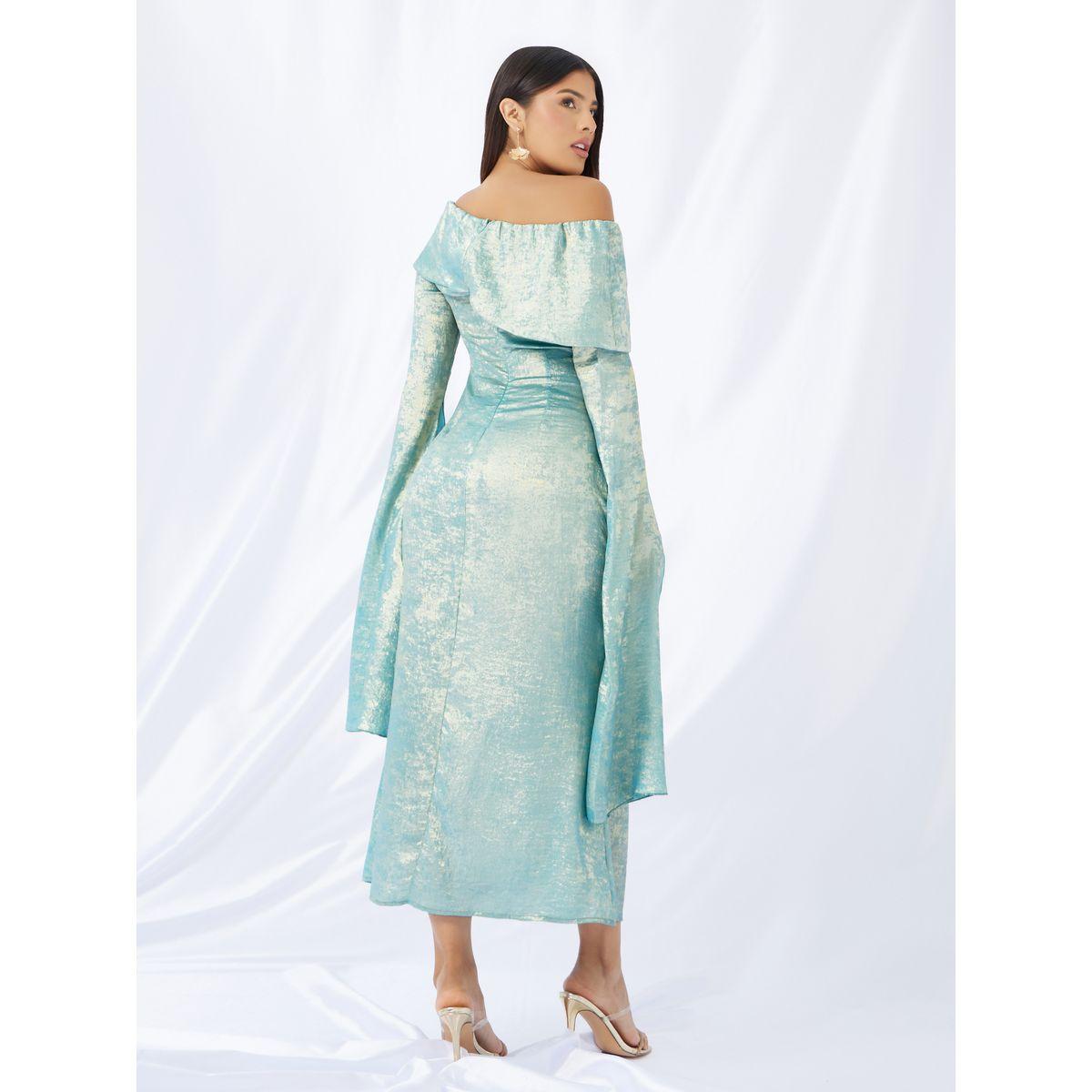 فستان طويل بأكتاف مكشوفة وأكمام طويلة-women-clothing-dresses-image-5