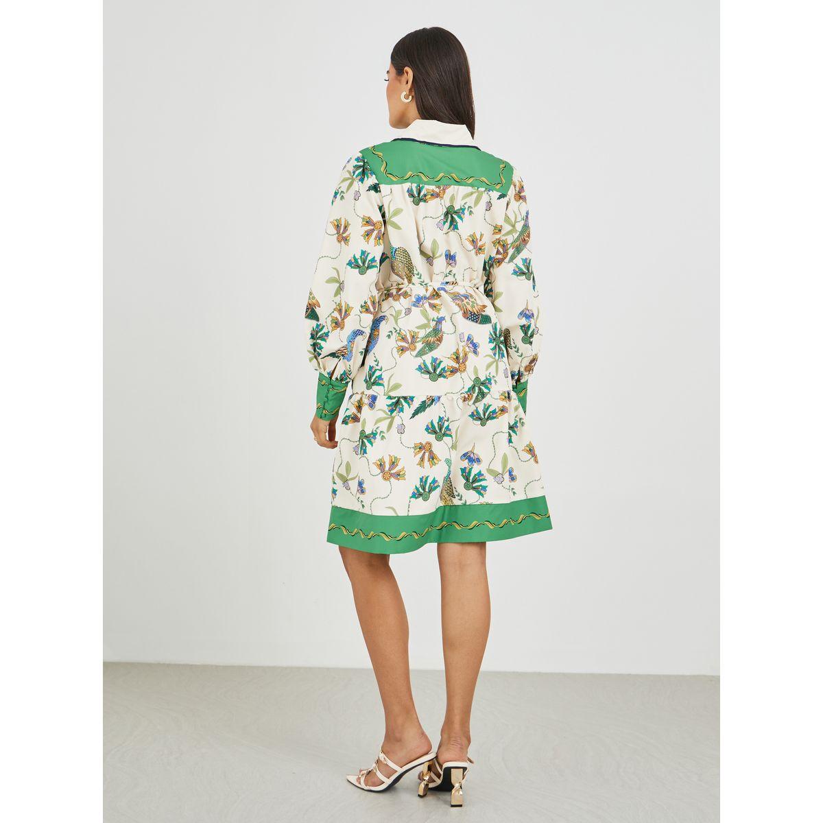 Styli Printed Long Sleeves Shirt Knee-Length Dress-women-clothing-dresses-image-5