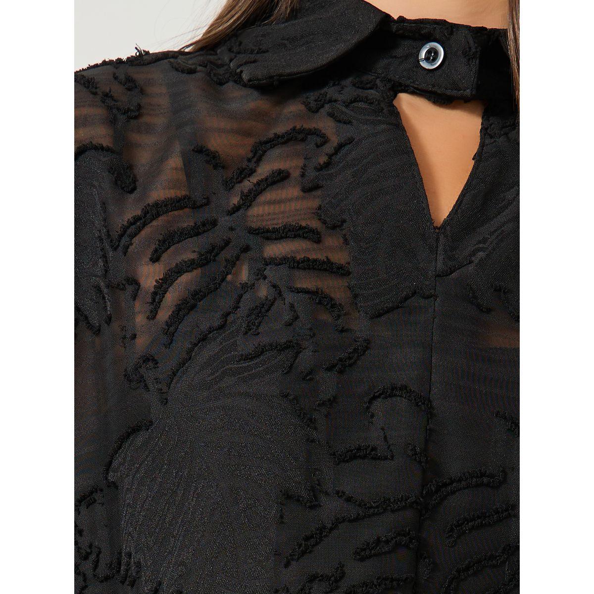 Styli Floral Burn Out Textured Spread Collar Shirt-women-clothing-shirtsandblouses-shirts-image-3