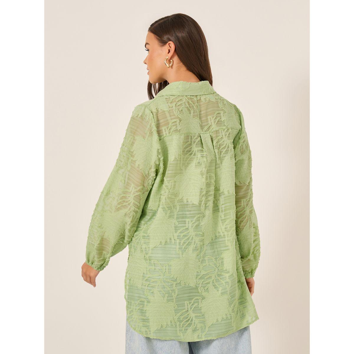 Styli Textured Spread Collar Regular Fit Shirt-women-clothing-shirtsandblouses-shirts-image-5