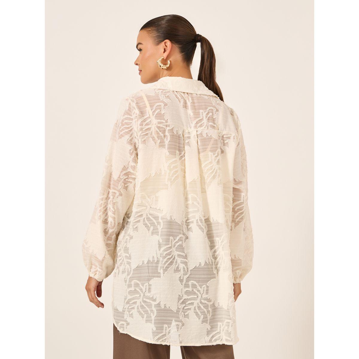 Styli Floral Burn Out Textured Spread Collar Shirt-women-clothing-shirtsandblouses-shirts-image-4
