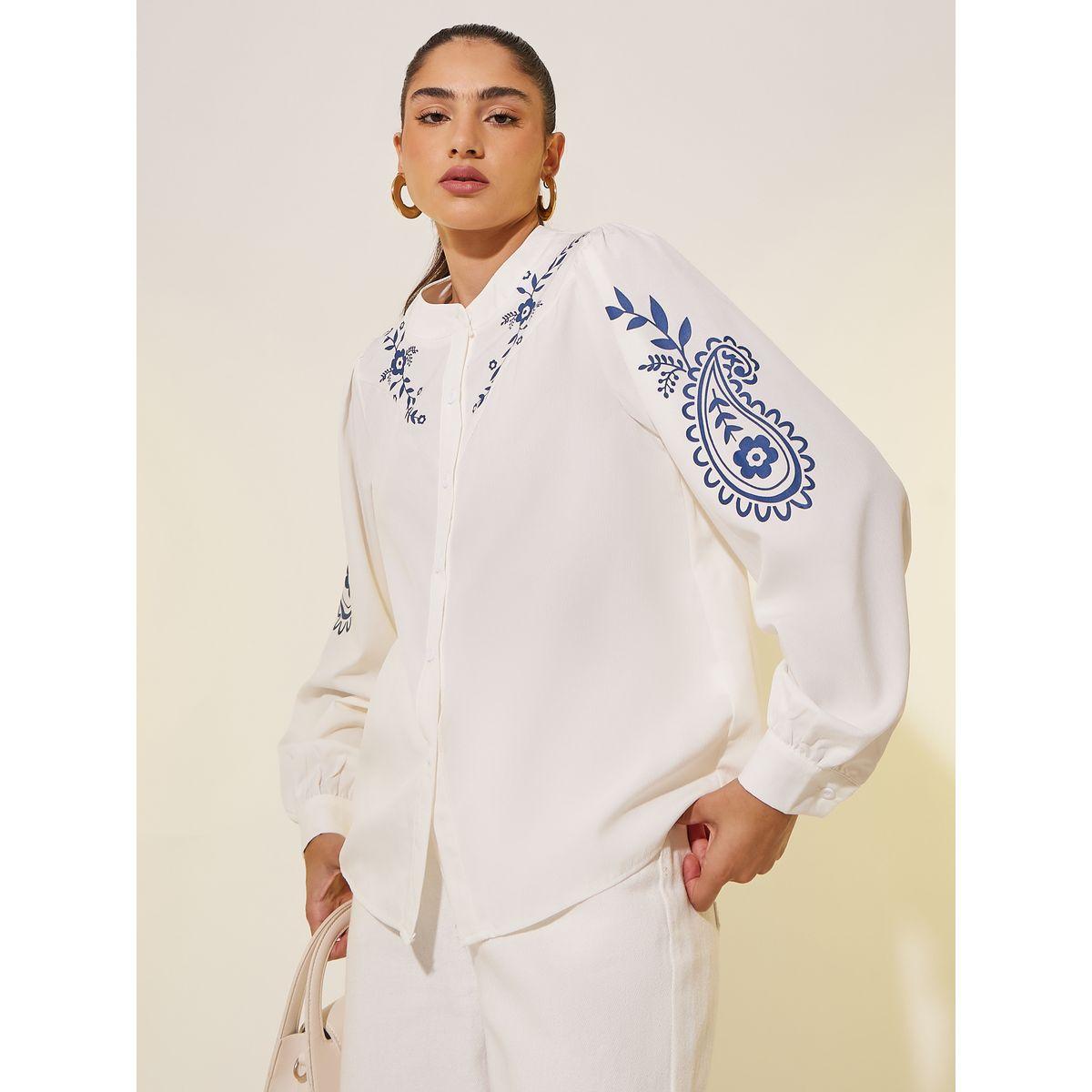 بلوزة بقصة عادية وأكمام طويلة-women-clothing-shirtsandblouses-shirts-image-1