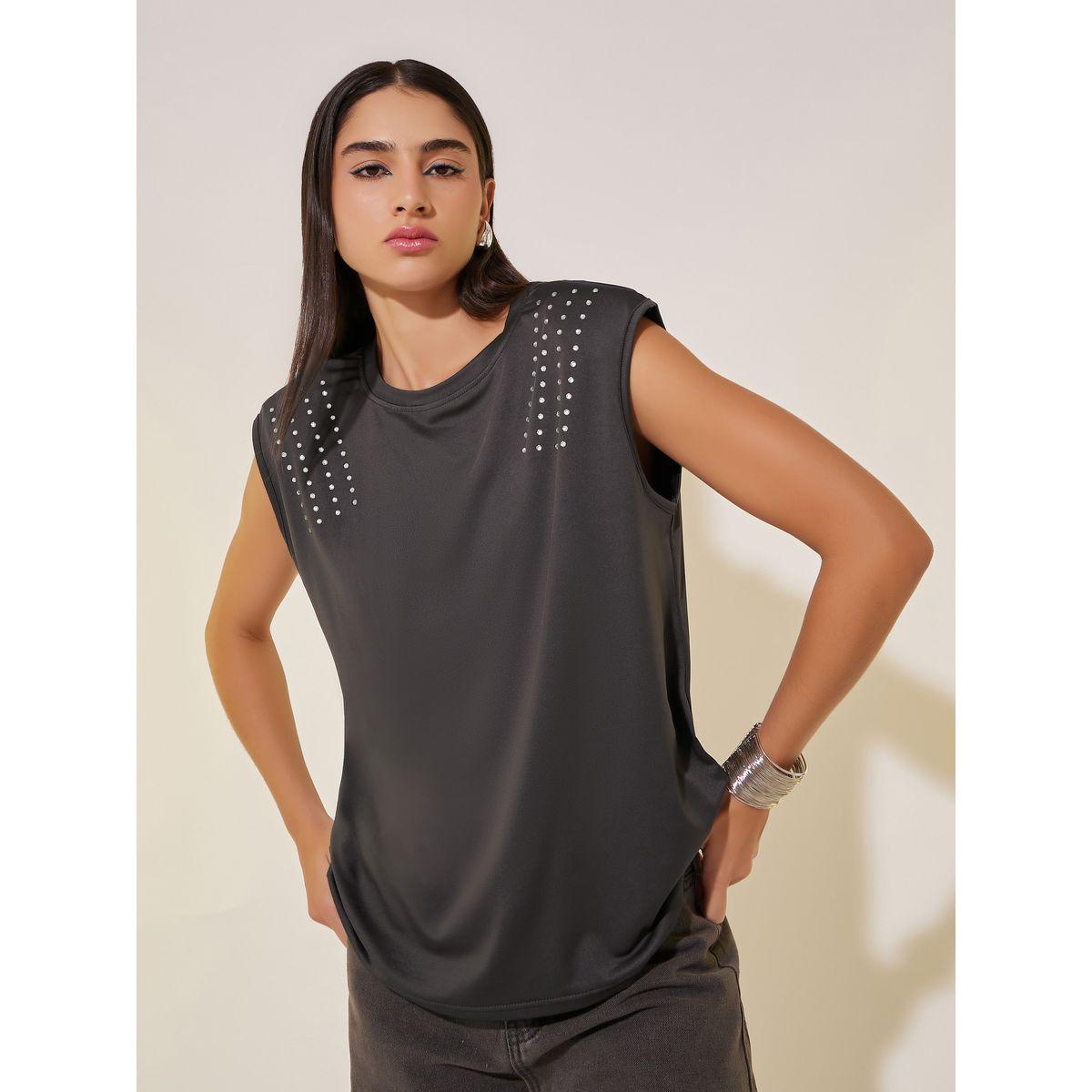 تيشيرت سادة بلا أكمام مع أكتاف مبطنة-women-clothing-tshirts-image-3