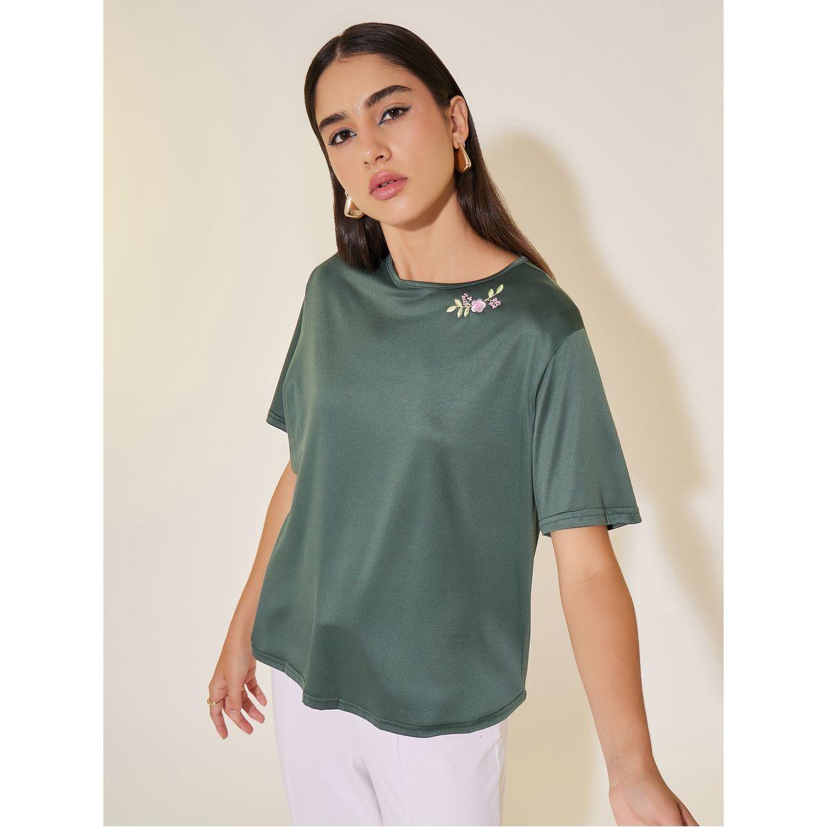 Styli  Embroidered Round Neck T-Shirt-women-clothing-tshirts-image-1