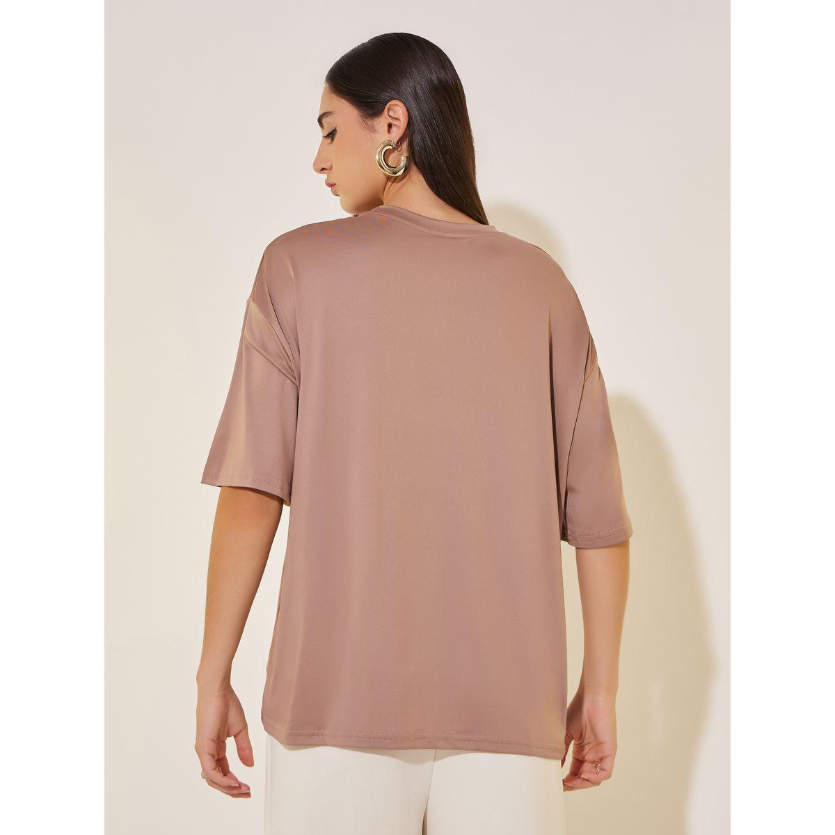 تيشيرت بطبعة كتابة وياقة دائرية-women-clothing-tshirts-image-4