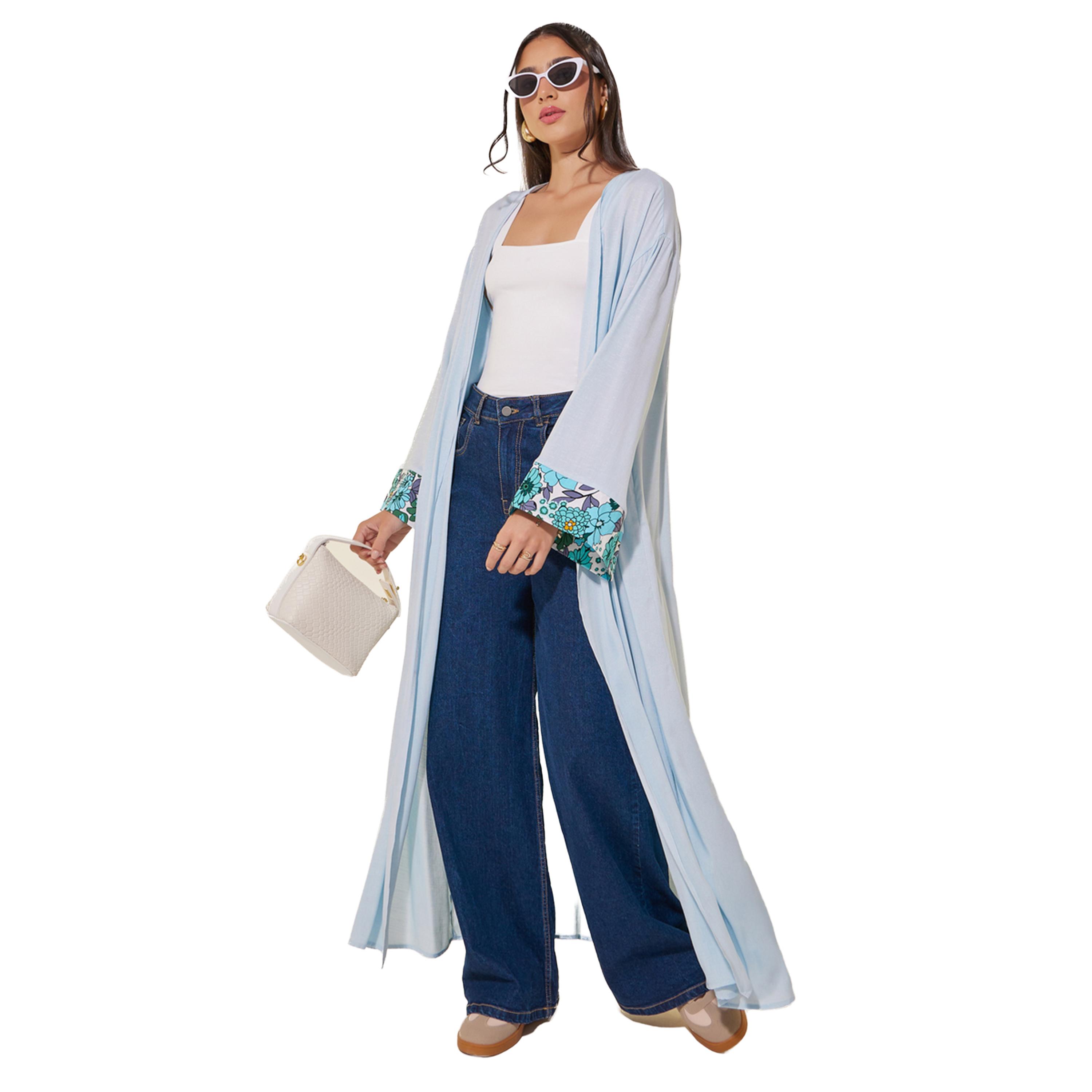 Styli Solid long Sleeve Kimonos with Sleeve details-women-clothing-shirtsandblouses-shirts-image-1