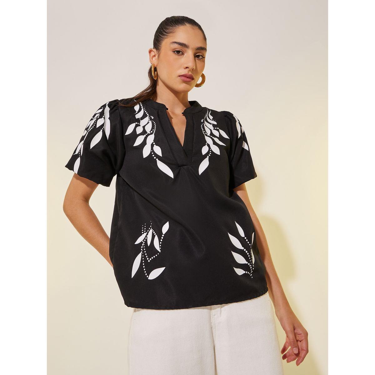 Styli Graphic Print Puff Sleeves Blouse-women-clothing-shirtsandblouses-blouses-image-3