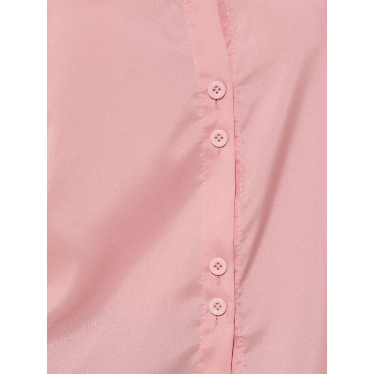 Styli Women Pink Solid Long Sleeve Oversized Shirt-women-clothing-shirtsandblouses-shirts-image-3