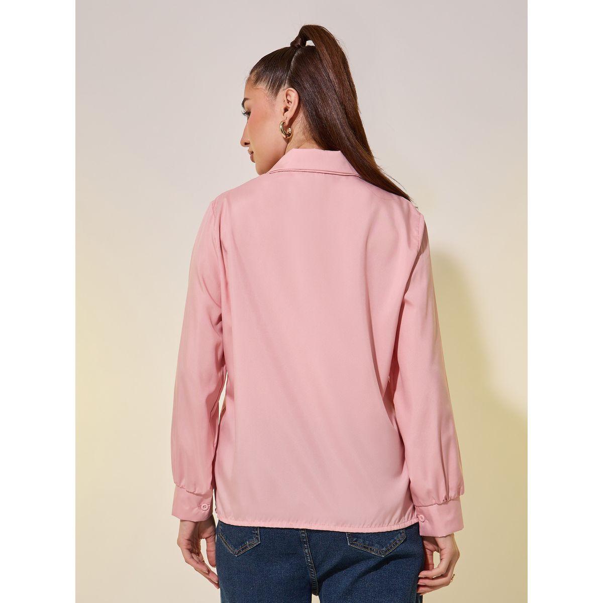 بلوزة فضفاضة سادة بأكمام طويلة-women-clothing-shirtsandblouses-shirts-image-4