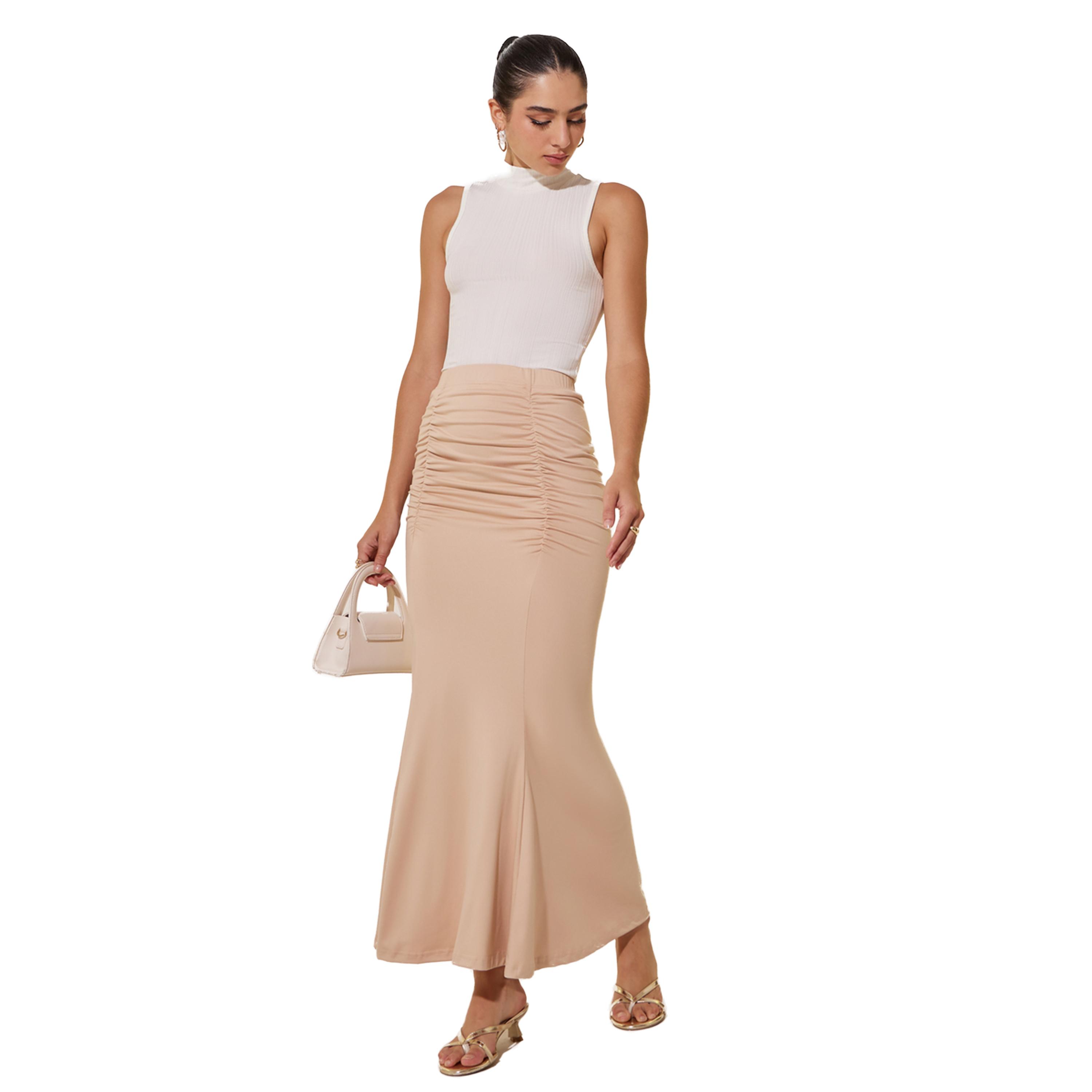 Styli Solid Bodycon Fit Maxi Skirt-women-clothing-bottoms-skirts-image-1