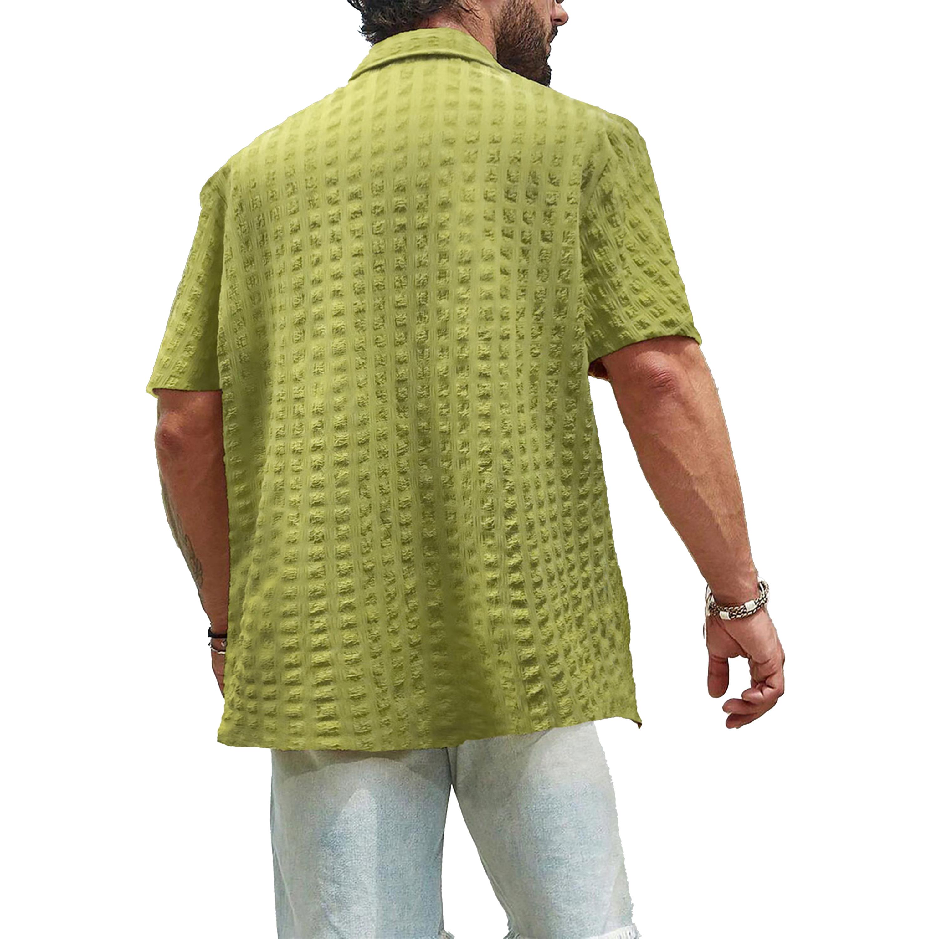 Styli Texture Button Up Short Sleeve Shirt-men-clothing-shirts-image-2