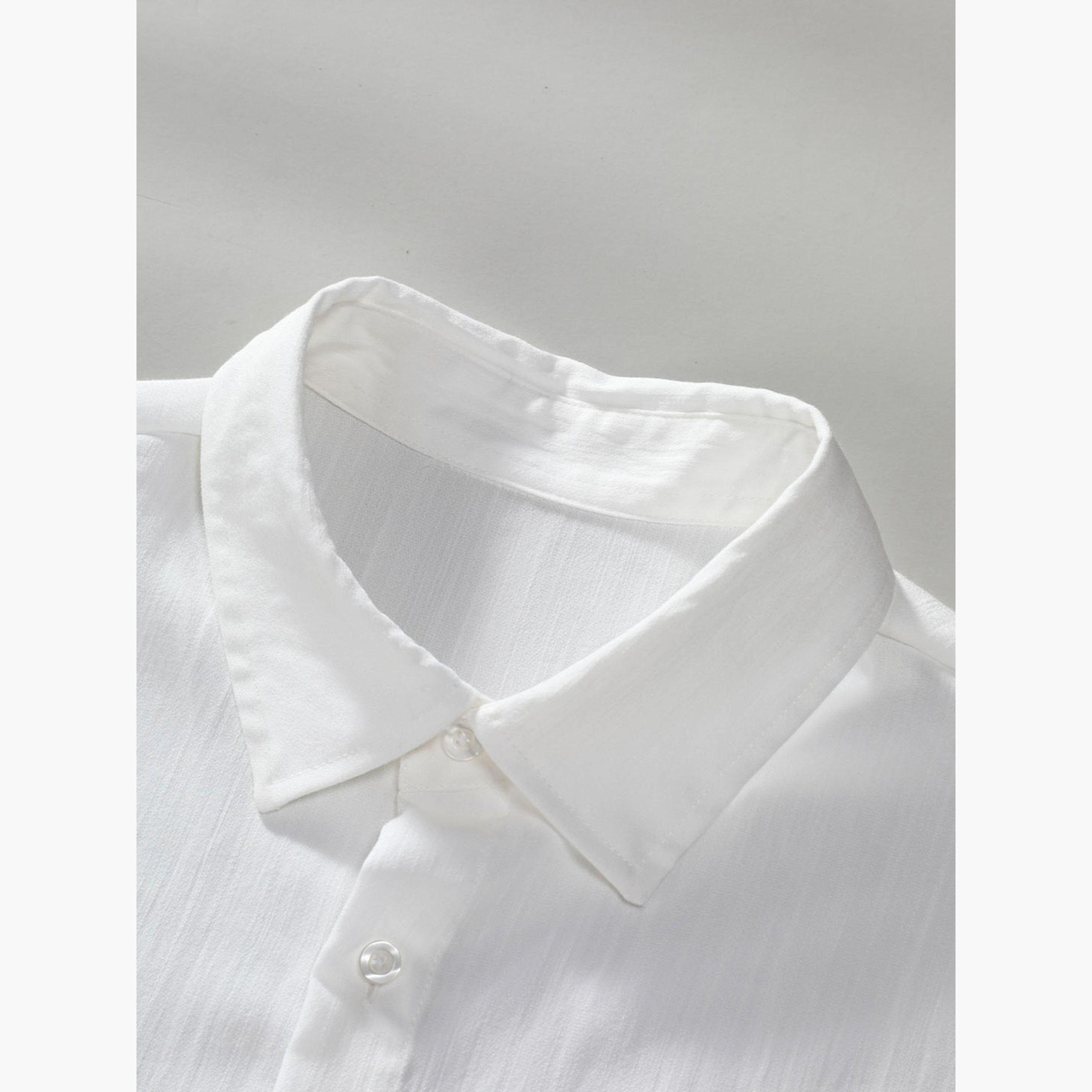 ستايلي -  قميص سادة بأكمام قصيرة وأزرار وجيب-men-clothing-shirts-image-3