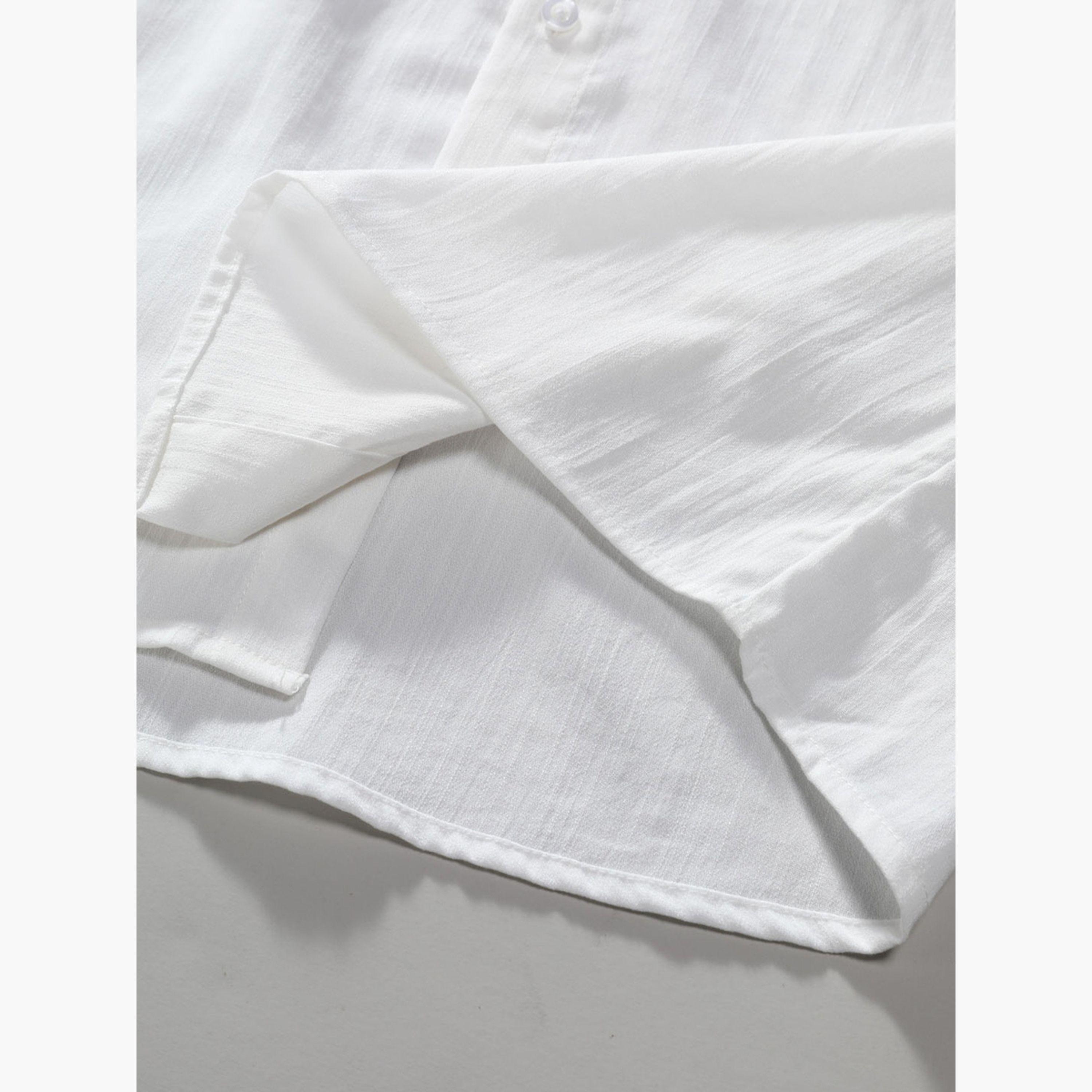 ستايلي -  قميص سادة بأكمام قصيرة وأزرار وجيب-men-clothing-shirts-image-5
