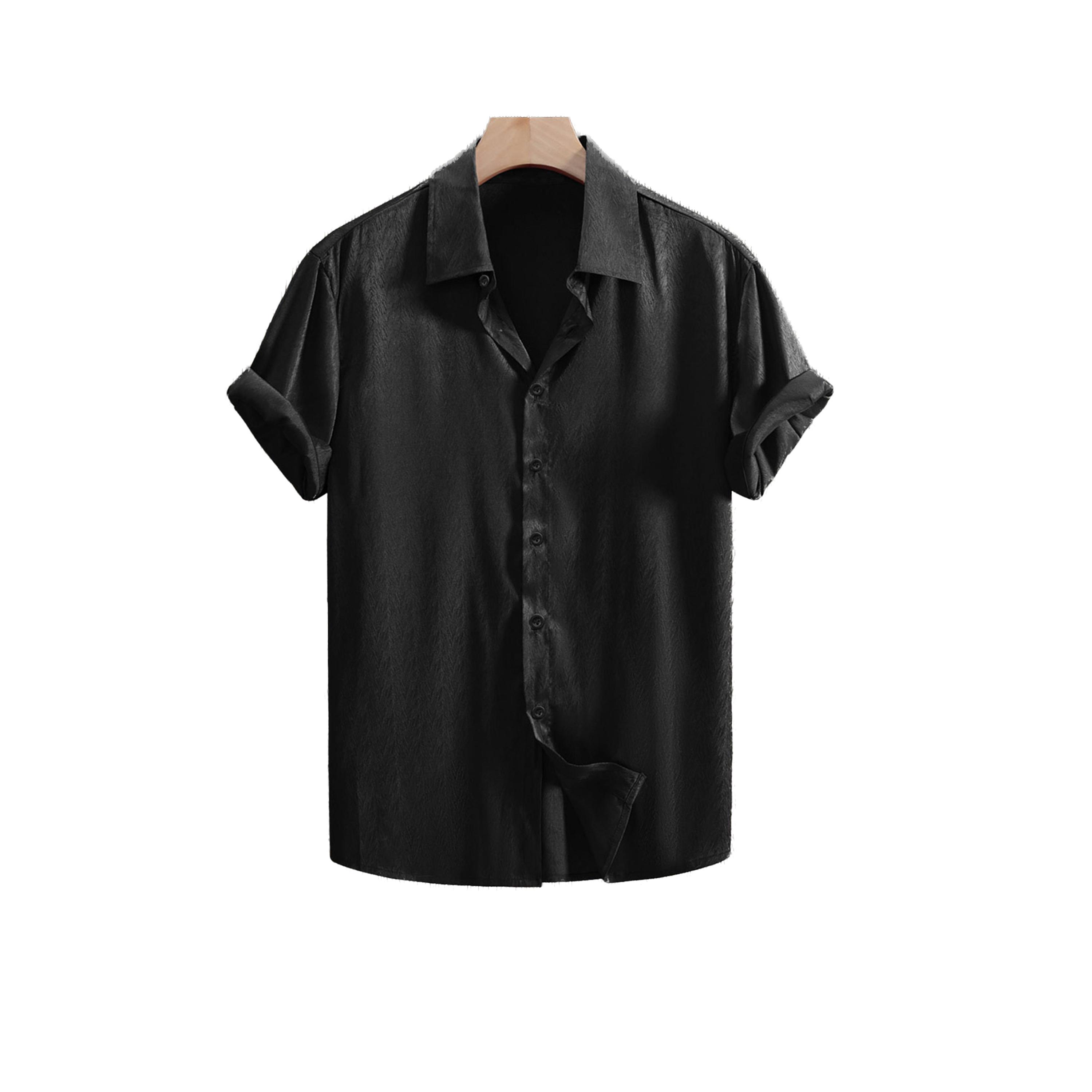 Take Two Solid Short Sleeve Button Up Shirt-men-clothing-shirts-image-1