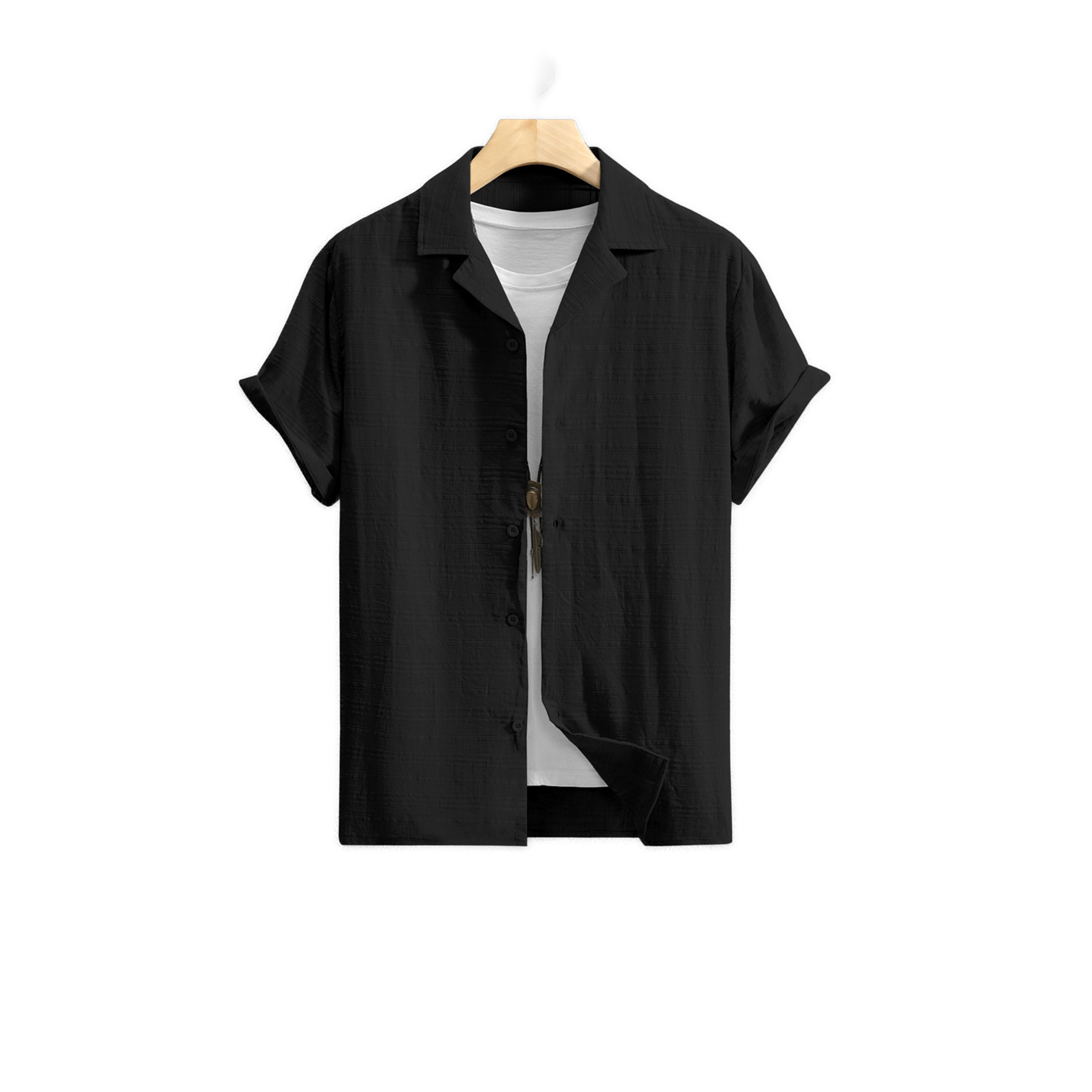 Take Two Texture Short Sleeve Buttoned Shirt-men-clothing-shirts-image-1