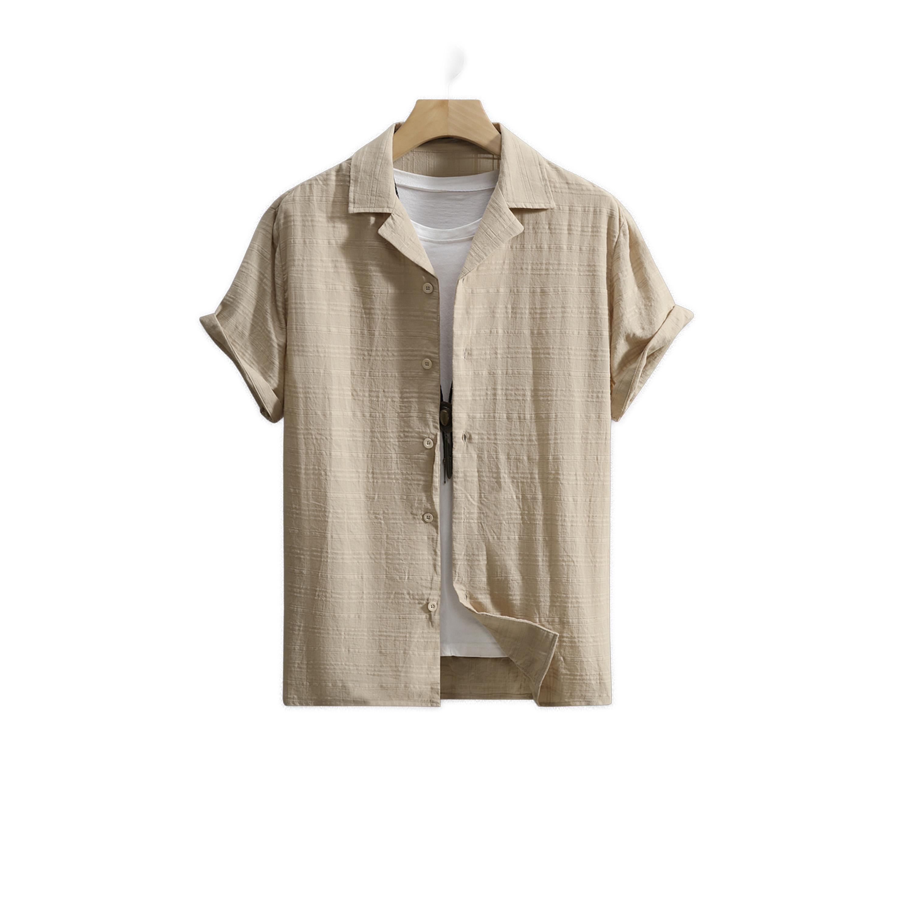 Take Two Texture Short Sleeve Buttoned Shirt-men-clothing-shirts-image-1