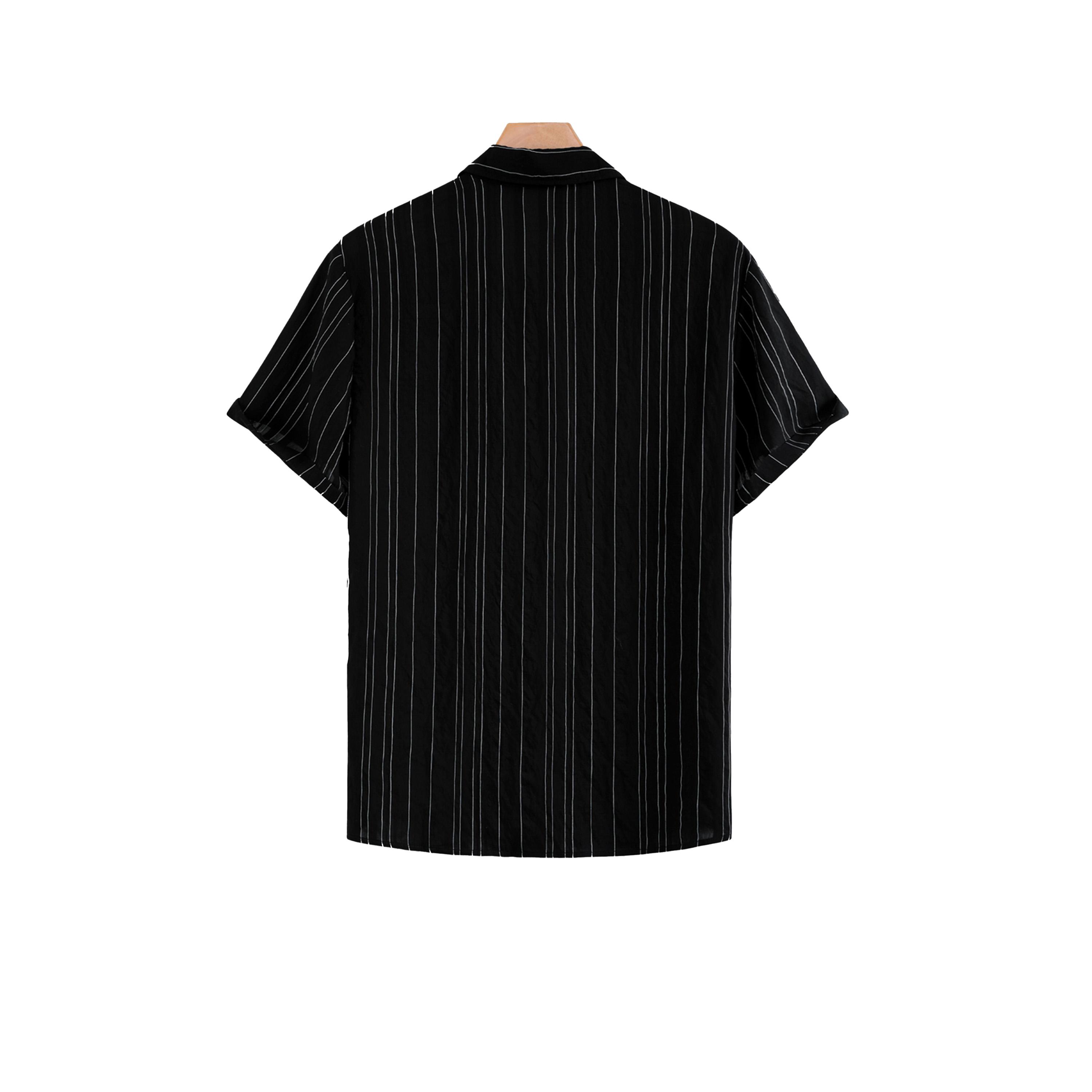Take Two Textured Striped Short Sleeve Button Up Shirt-men-clothing-shirts-image-5