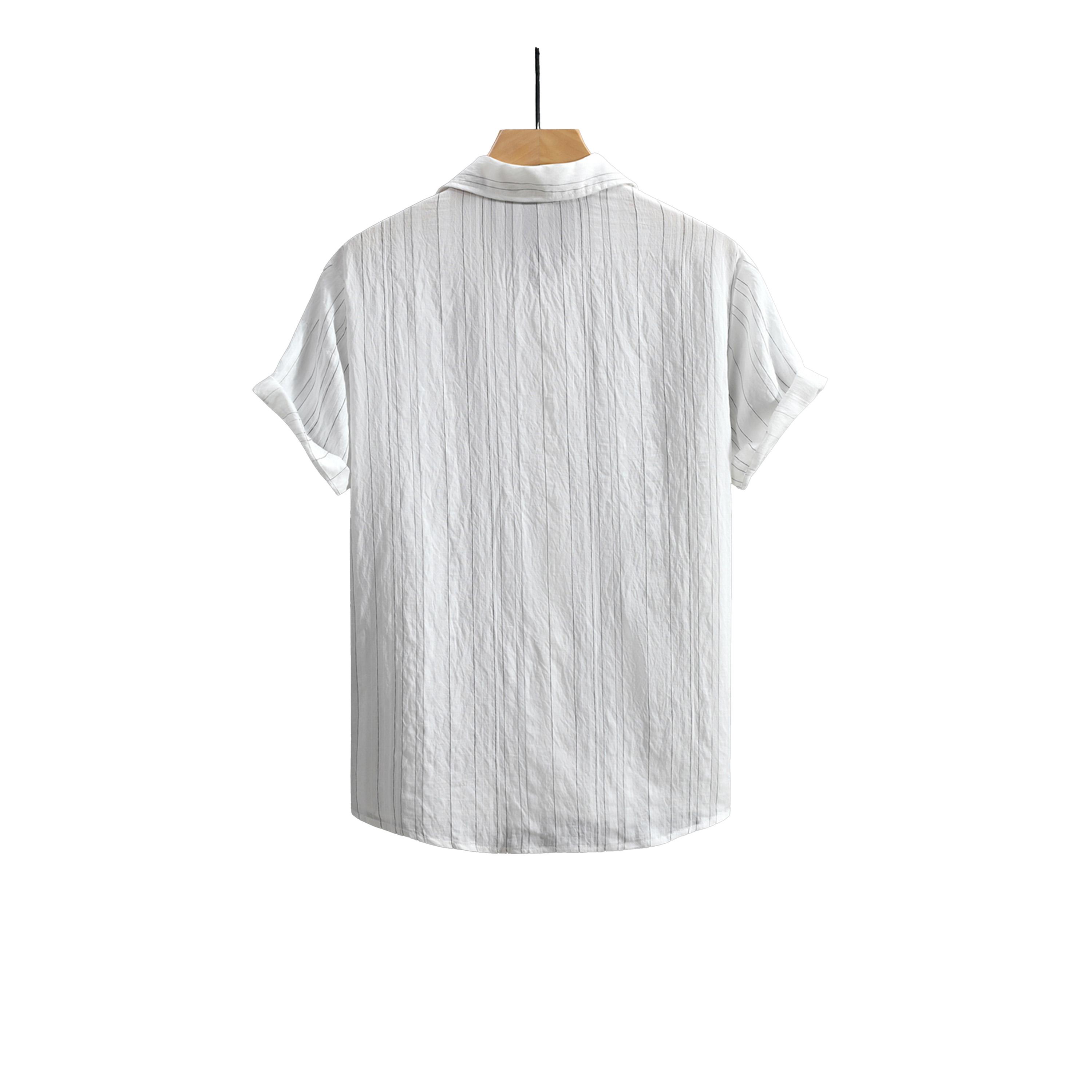 Take Two Textured Striped Short Sleeve Button Up Shirt-men-clothing-shirts-image-5