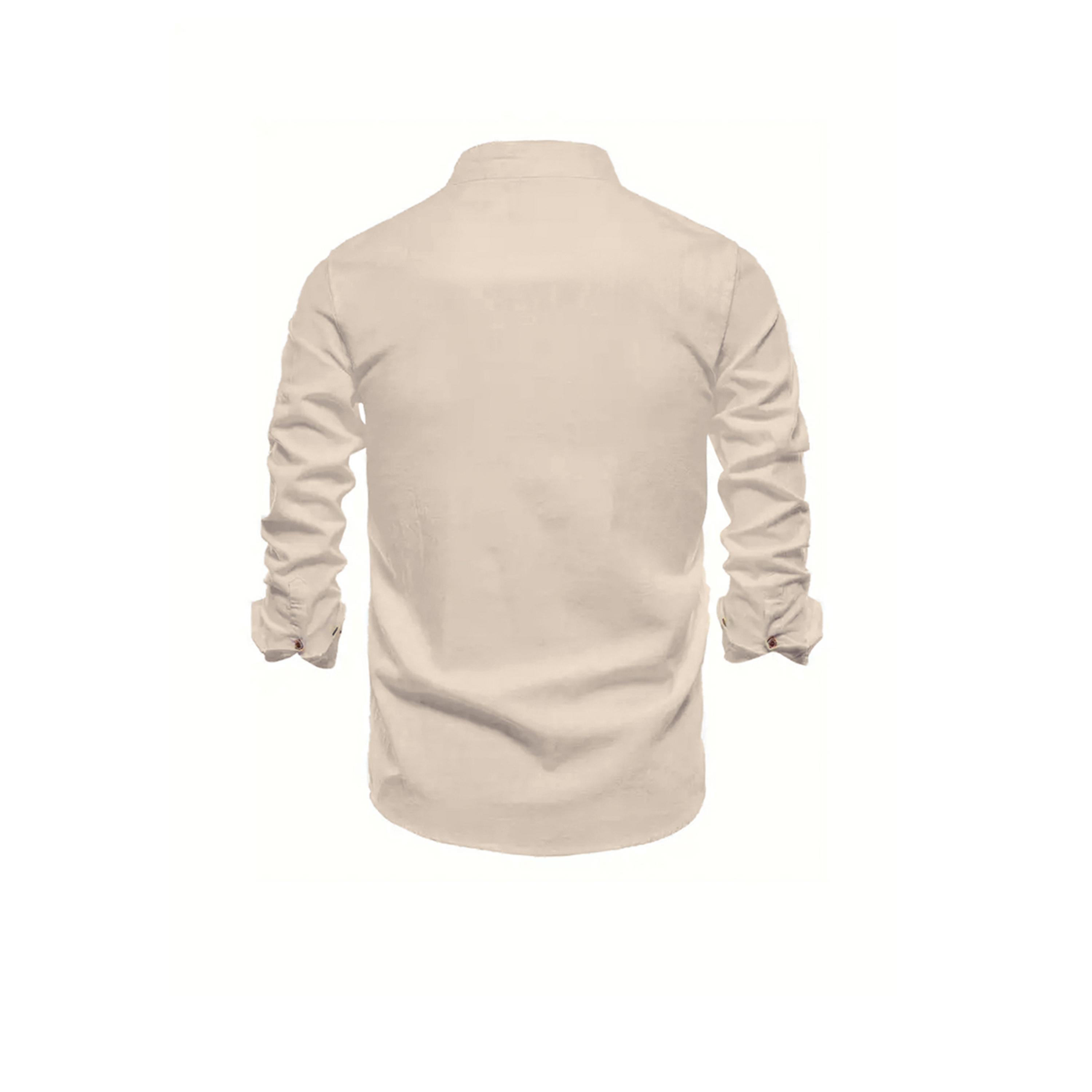 Take Two Embroidered Mandarin Collar Long Sleeve Shirt-men-clothing-shirts-image-2
