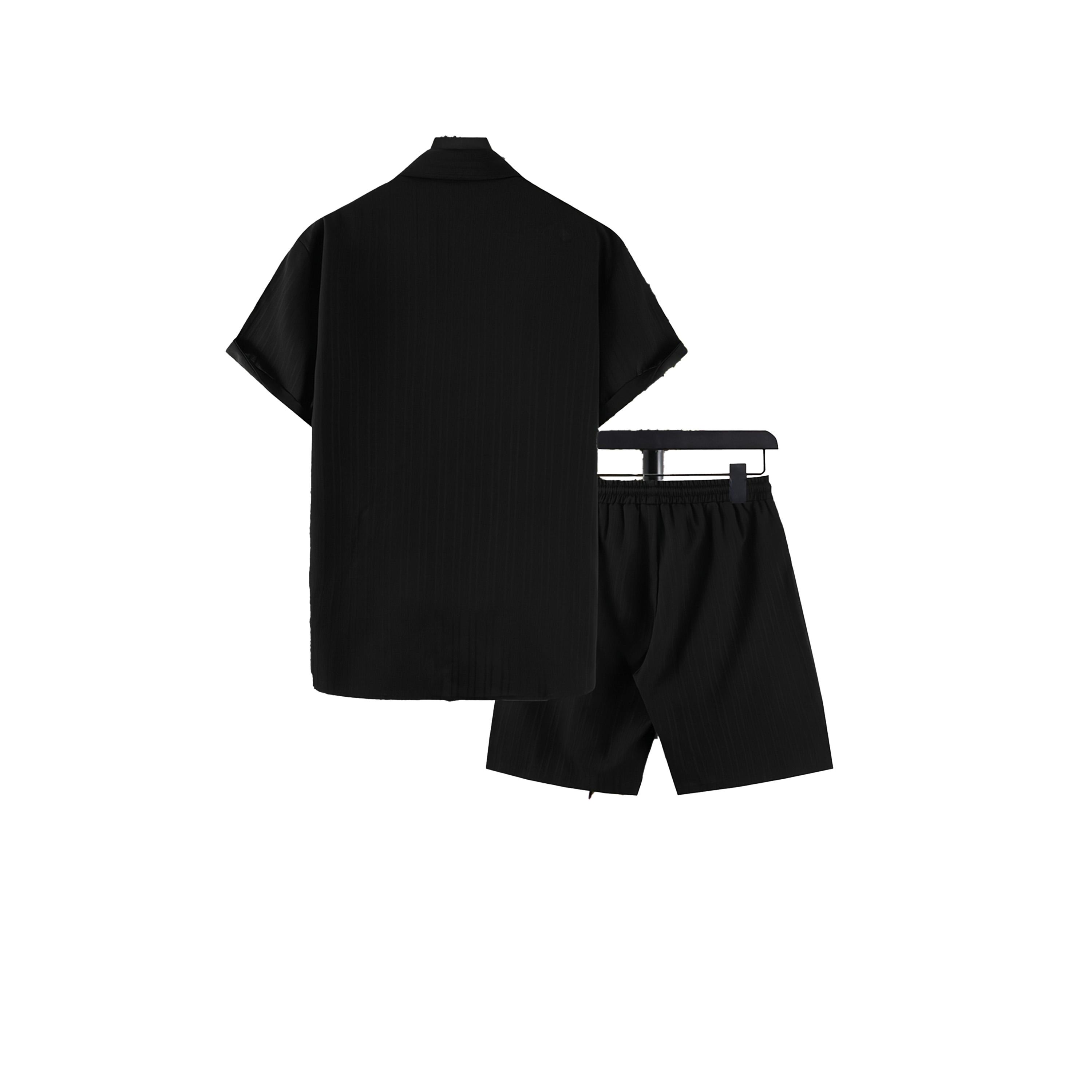 طقم منسق من شورت وبلوزة بأكمام قصيرة-men-clothing-coordsets-image-3