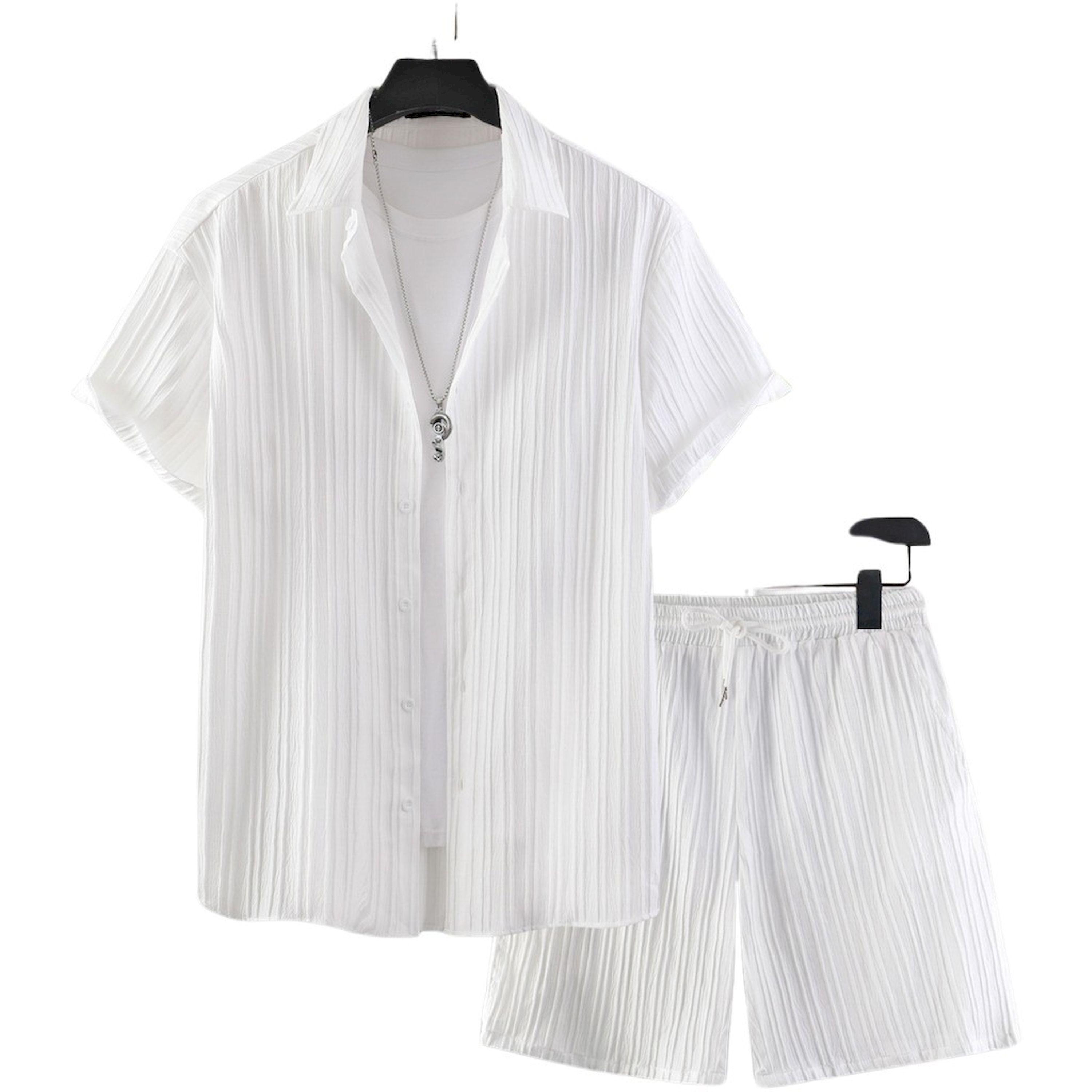 طقم منسق من شورت وبلوزة بأكمام قصيرة-men-clothing-coordsets-image-1