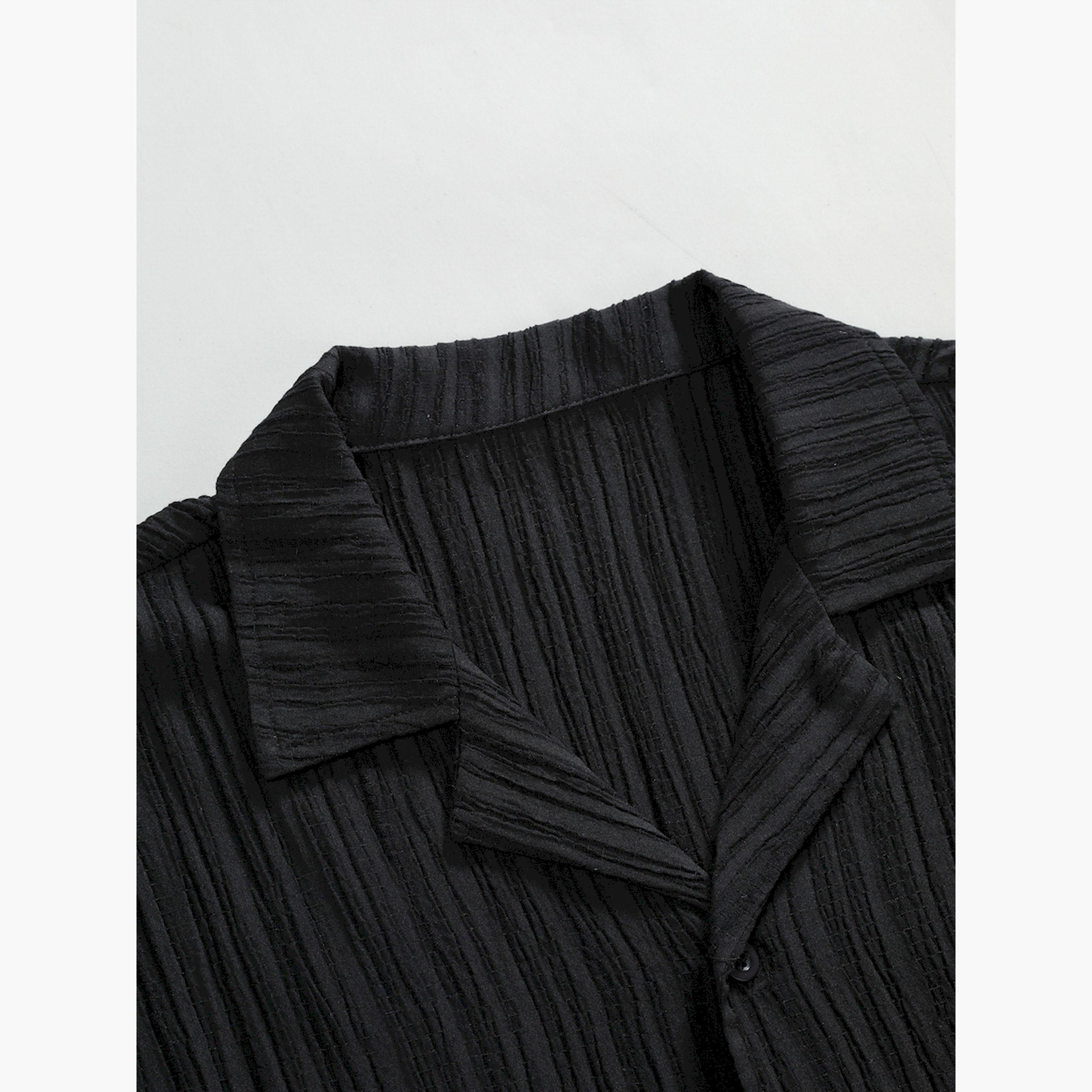 Take Two Textured Short Sleeve Shirt and Shorts Co-Ords-men-clothing-coordsets-image-3