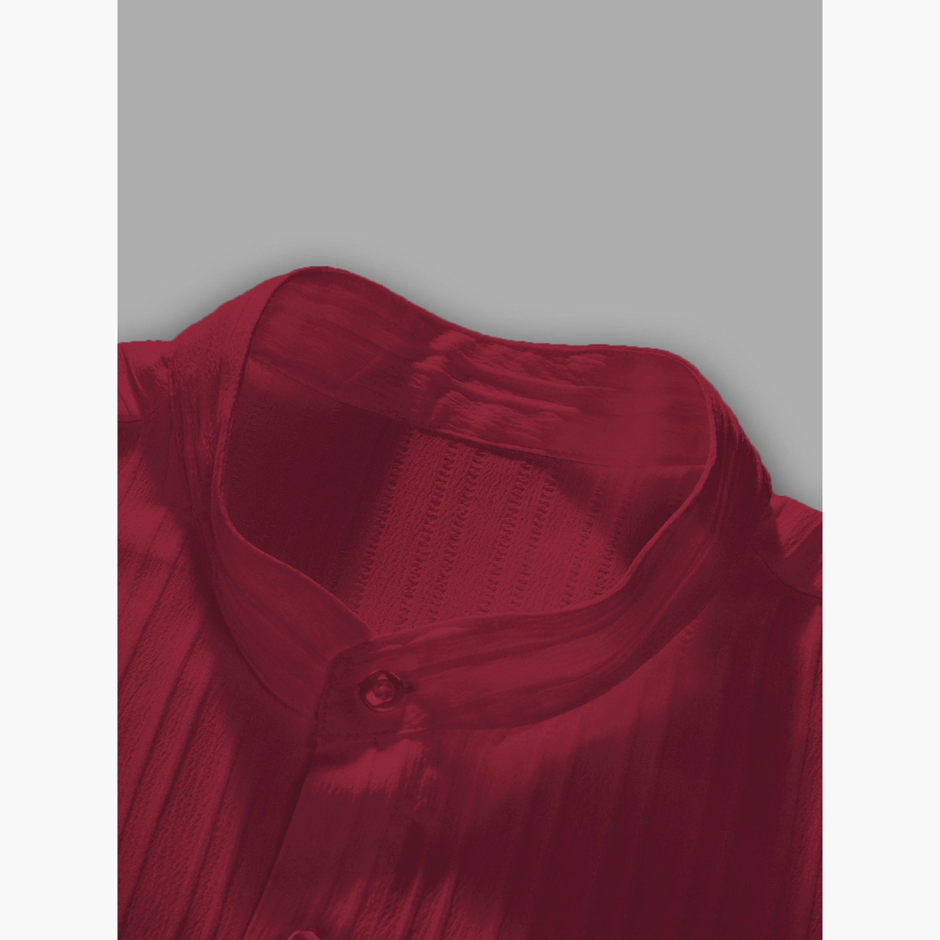 Take Two Striped Stand Collar Short Sleeve Shirt and Trousers Co-Ords-men-clothing-coordsets-image-3