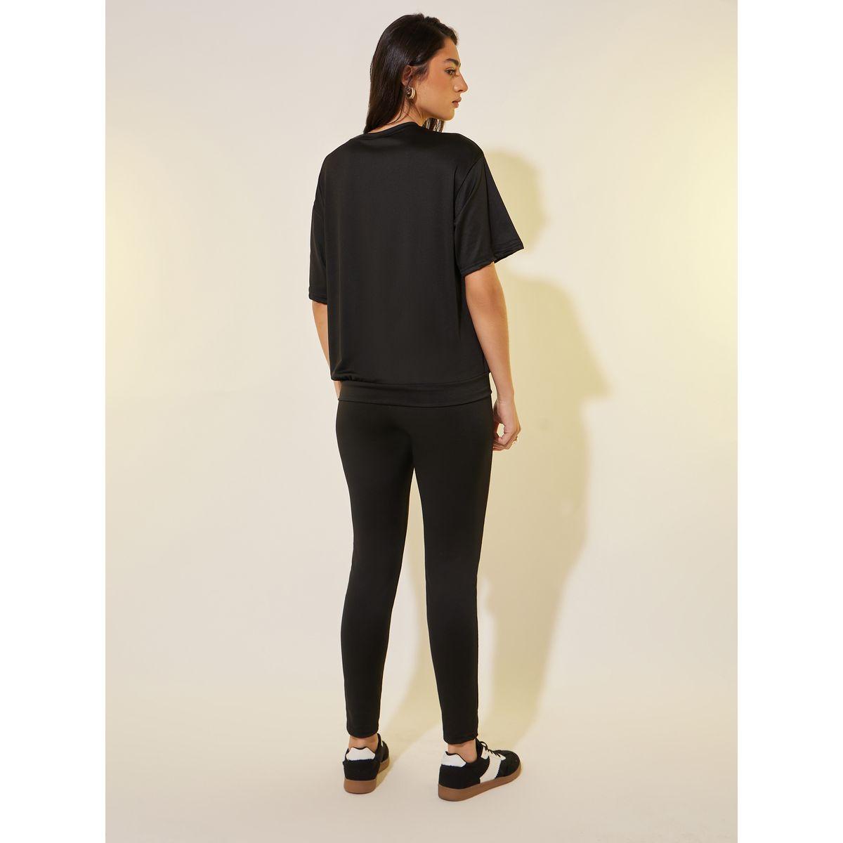 Styli Slogan Print Short Sleeve T-Shirt and Leggings Co-Ords-women-clothing-coordsets-image-6
