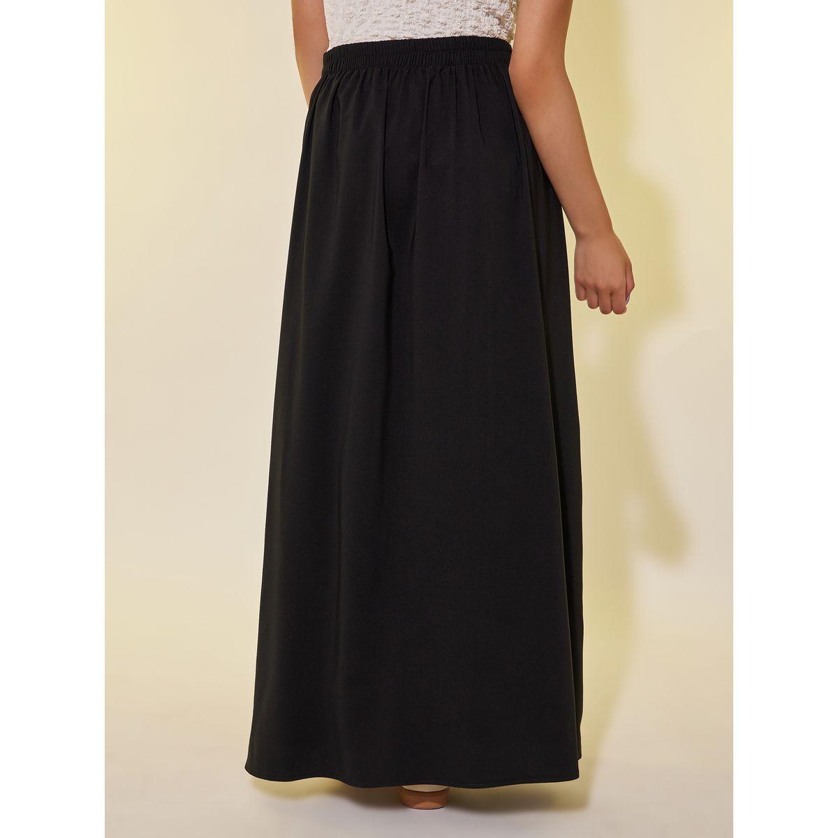 Styli Solid Mid Rise A-Line Maxi Skirts-women-clothing-bottoms-skirts-image-4