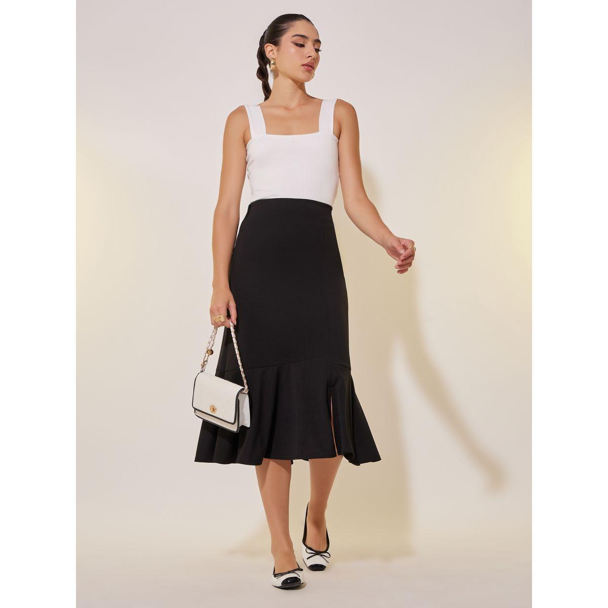 Styli Solid A-Line Midi Skirt-women-clothing-bottoms-skirts-image-1