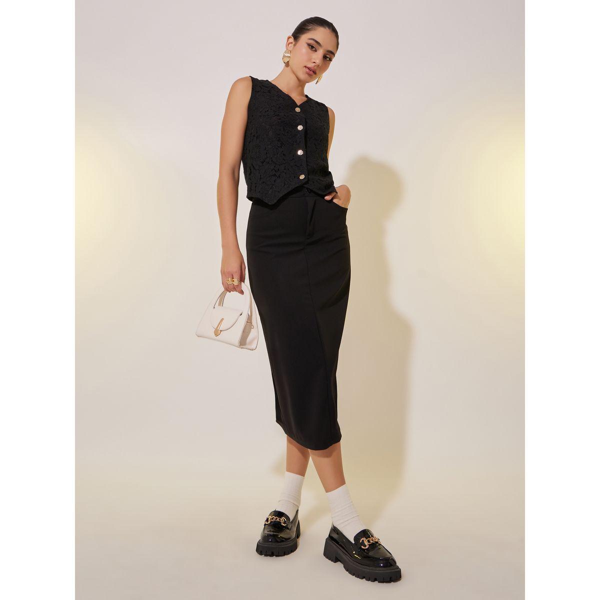 Styli Solid Midi Pencil Skirt-women-clothing-bottoms-skirts-image-1
