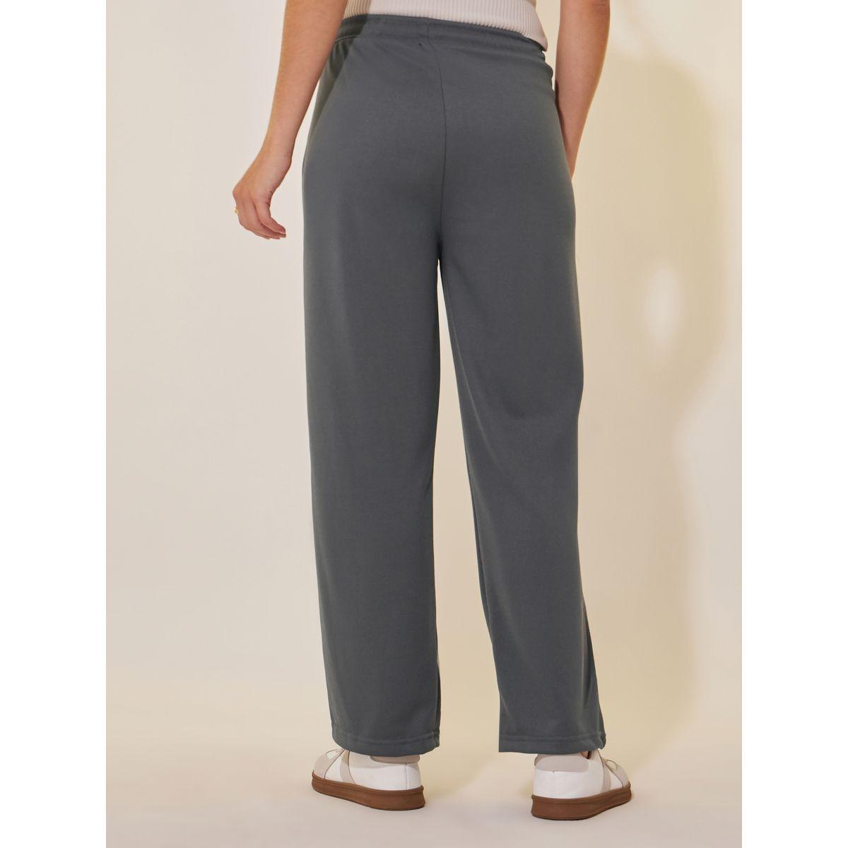 Styli Grey Solid Loose Wide Leg Pant-women-clothing-bottoms-trousers-image-4