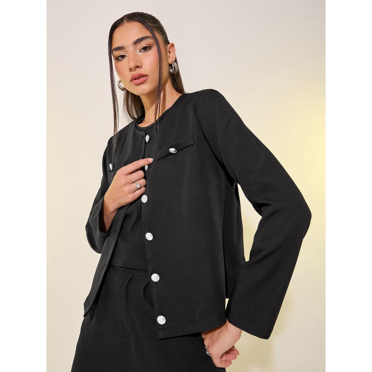 Styli Solid Button Front Top and Pants Co-Ords-women-clothing-coordsets-image-3