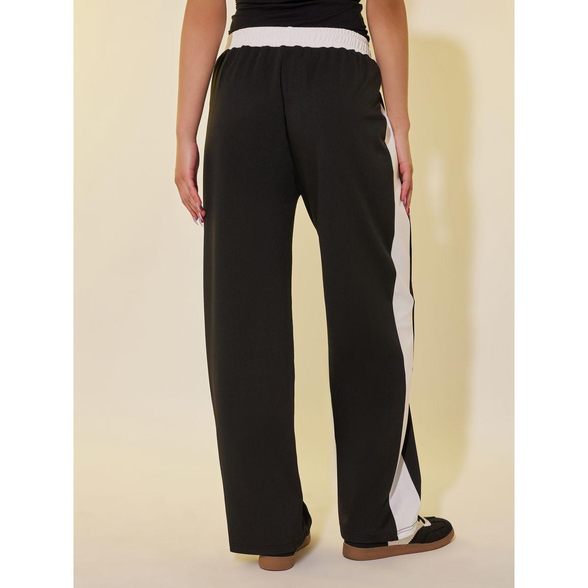 Styli Side Stripe Elasticated Waistband Wide Leg Pants-women-clothing-bottoms-trousers-image-4