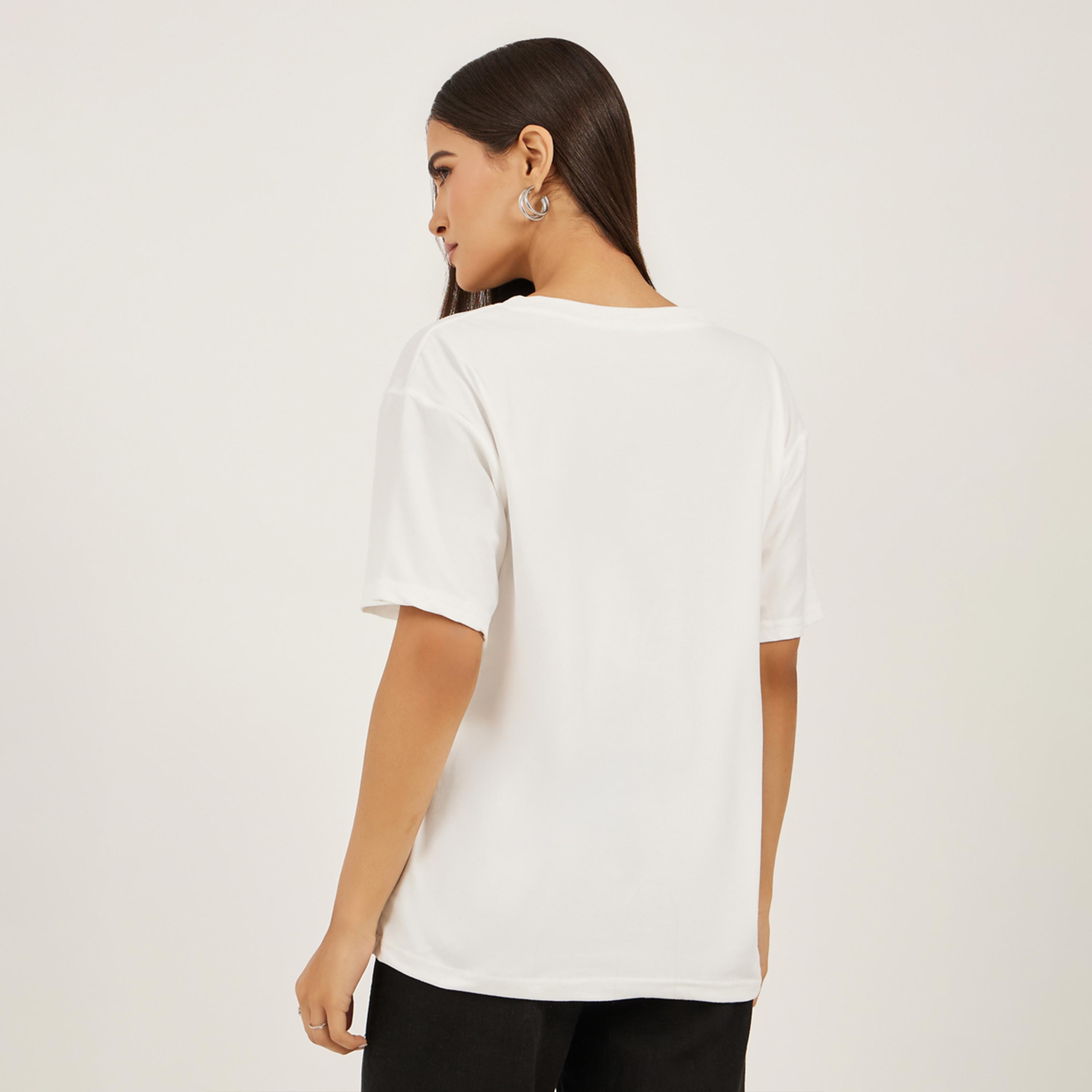 Styli Women White Graphic Print Short Sleeve Oversized T-Shirt-women-clothing-tshirts-image-5