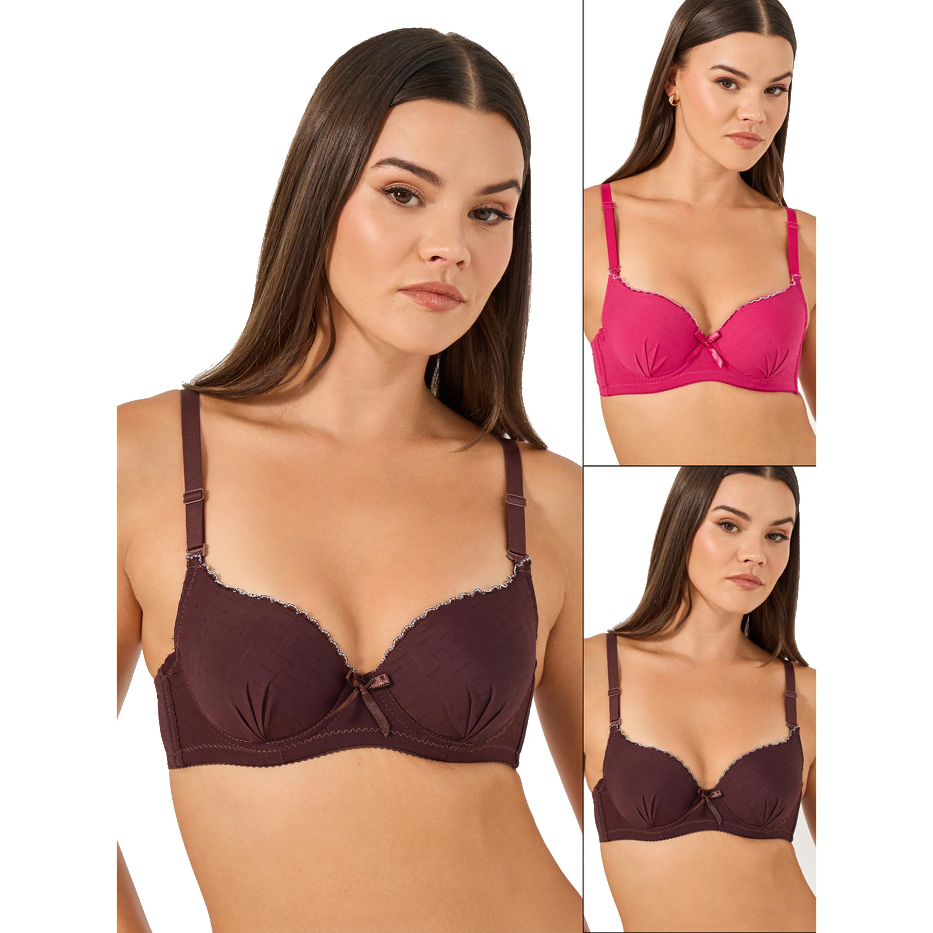 Styli Pack of 2 - Padded Non-Wired T-Shirt Bra with Contrast Trim-women-clothing-lingerie-bras-image-1