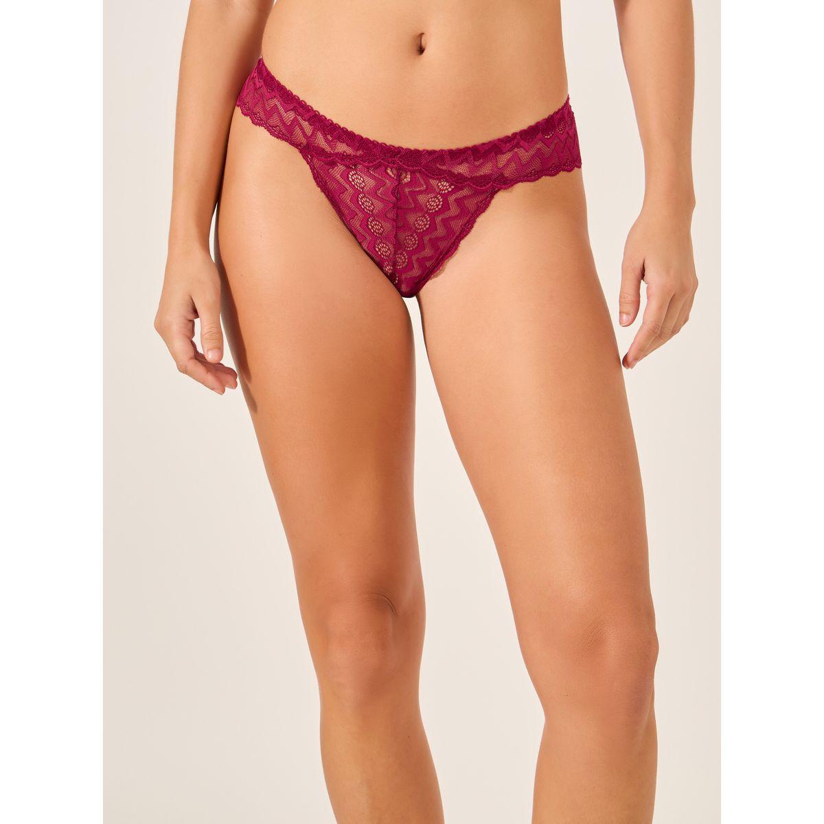 Styli Lace Thong with Back Cut Out Detail-women-clothing-lingerie-panties-image-1