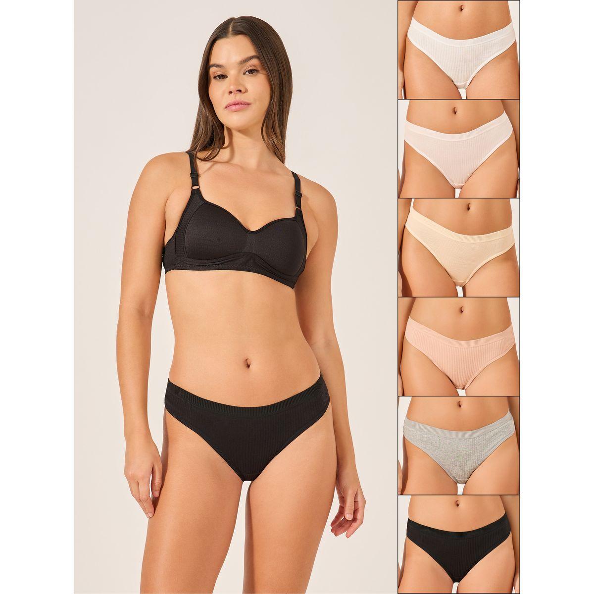 Styli 6 PK RIB BIKINI-women-clothing-lingerie-panties-image-1