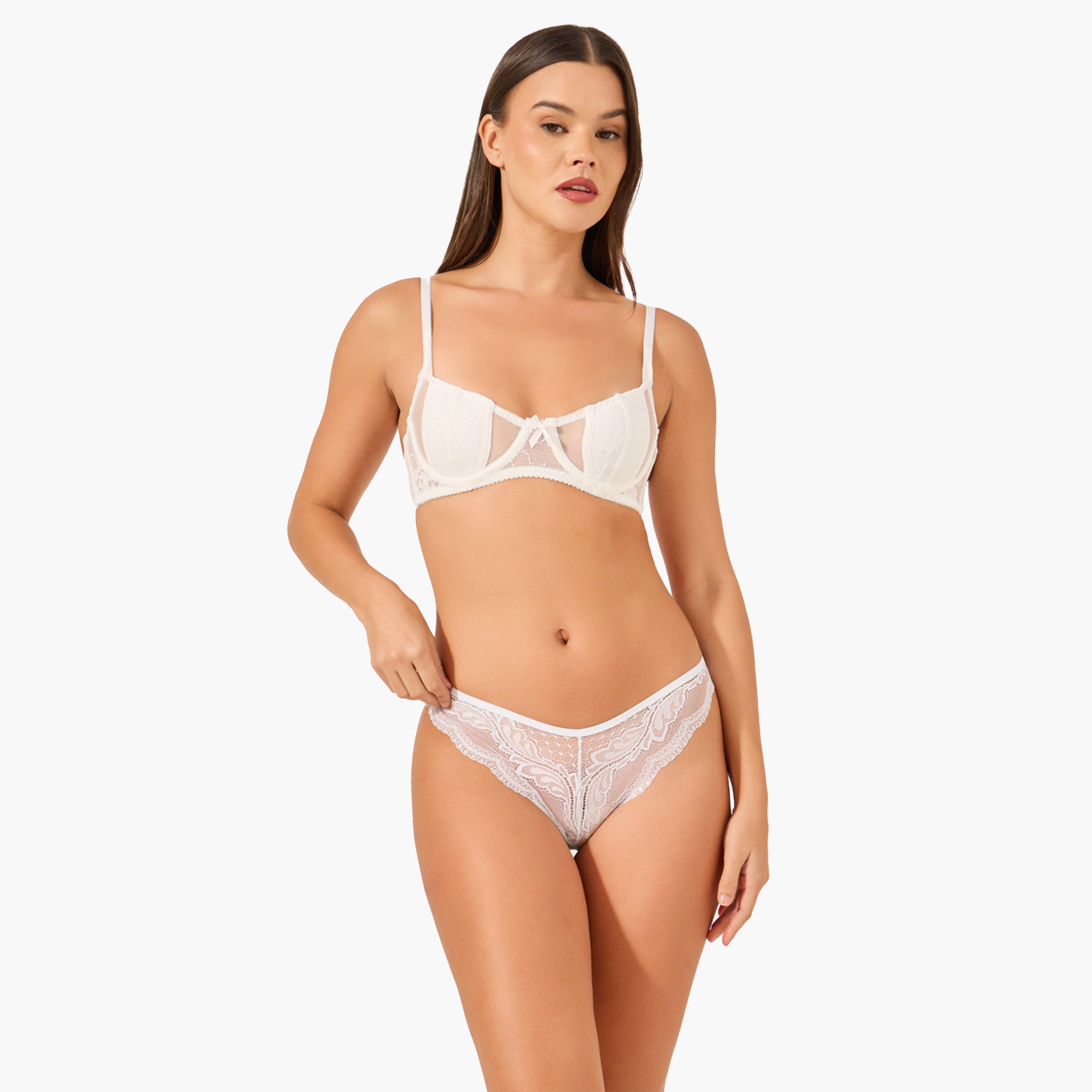 ستايلي - طقم 3 قطع - سراويل داخلية دانتيل-women-clothing-lingerie-panties-image-4