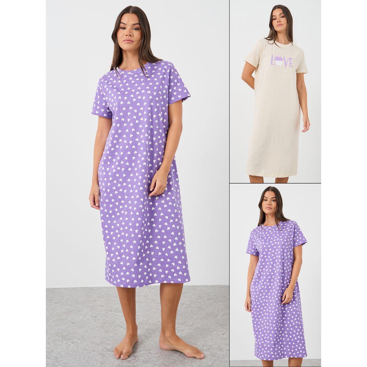 مجموعة من 2 قميص نوم بطبعات جرافيك-women-clothing-nightwear-nighties-image-1