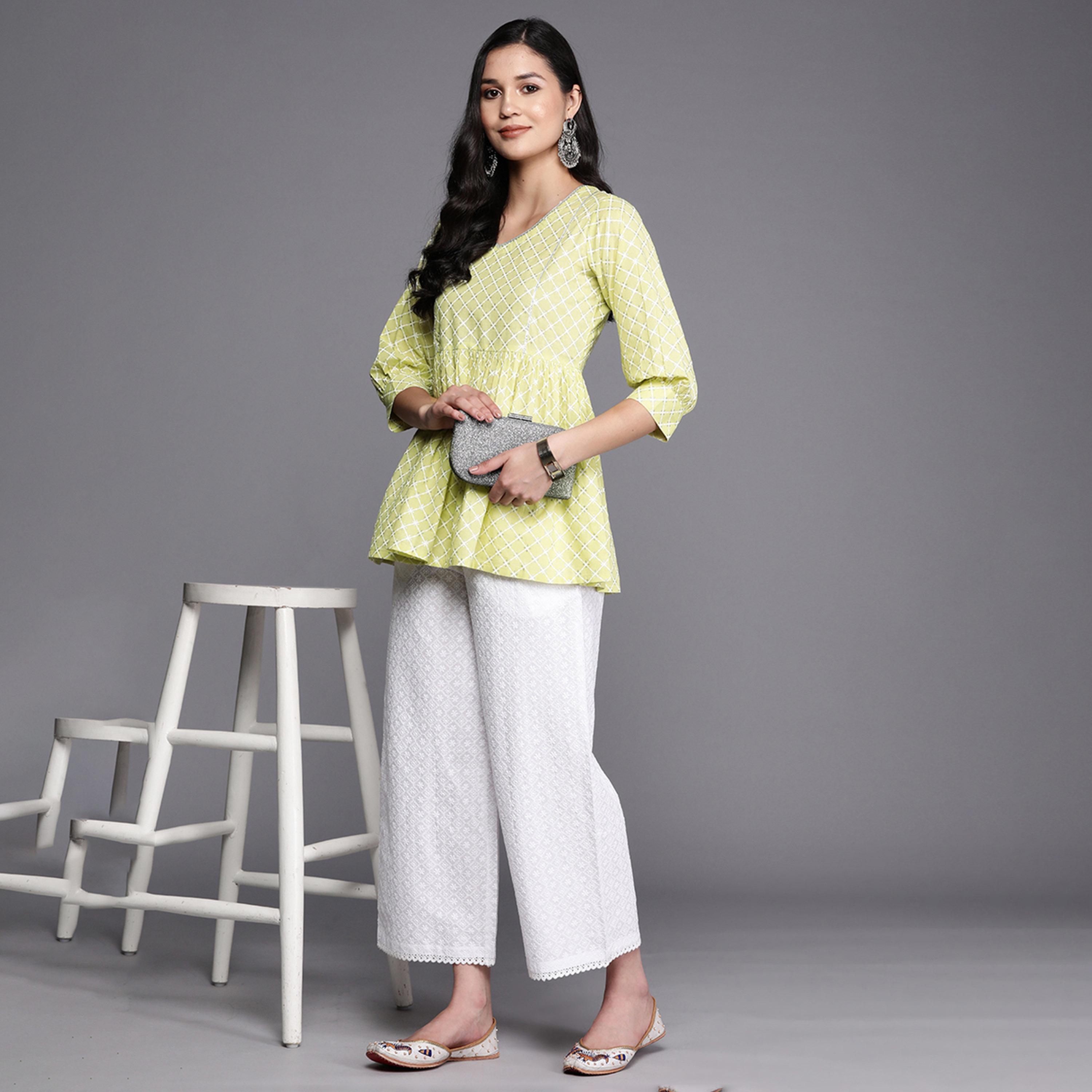 Libas X Styli Green cotton a-line printed kurti-women-clothing-ethnicwear-kurtas-image-5