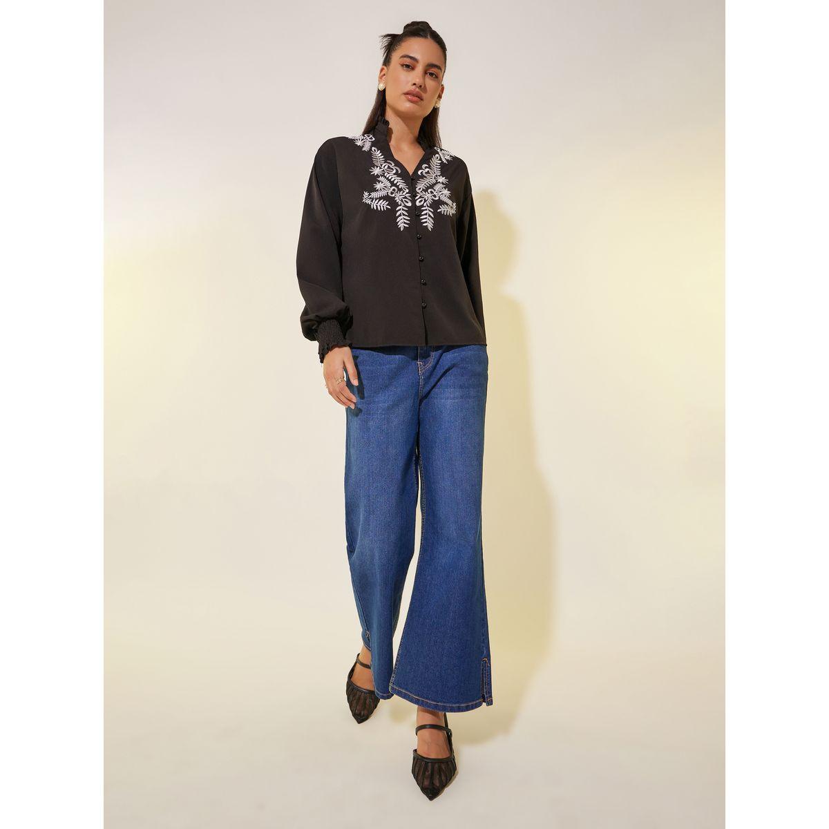 Styli Embroidered Smocked Cuff Oversized Shirt-women-clothing-shirtsandblouses-shirts-image-3