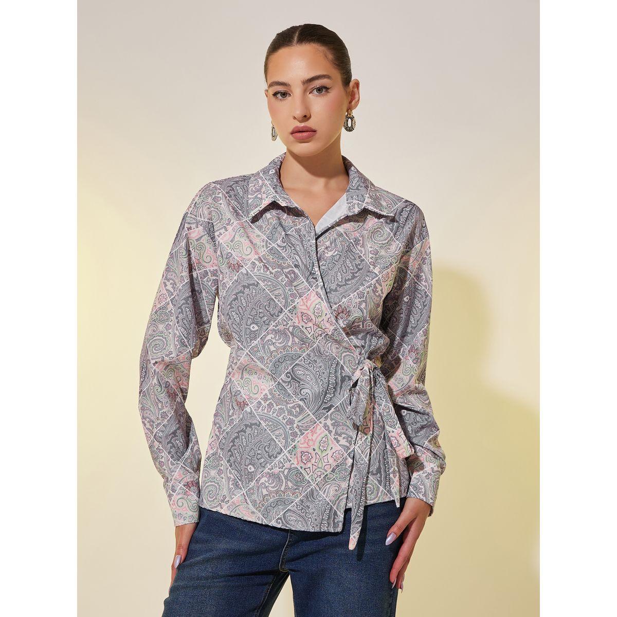 Styli All-Over Print Long Sleeve Wrap Top-women-clothing-shirtsandblouses-blouses-image-1