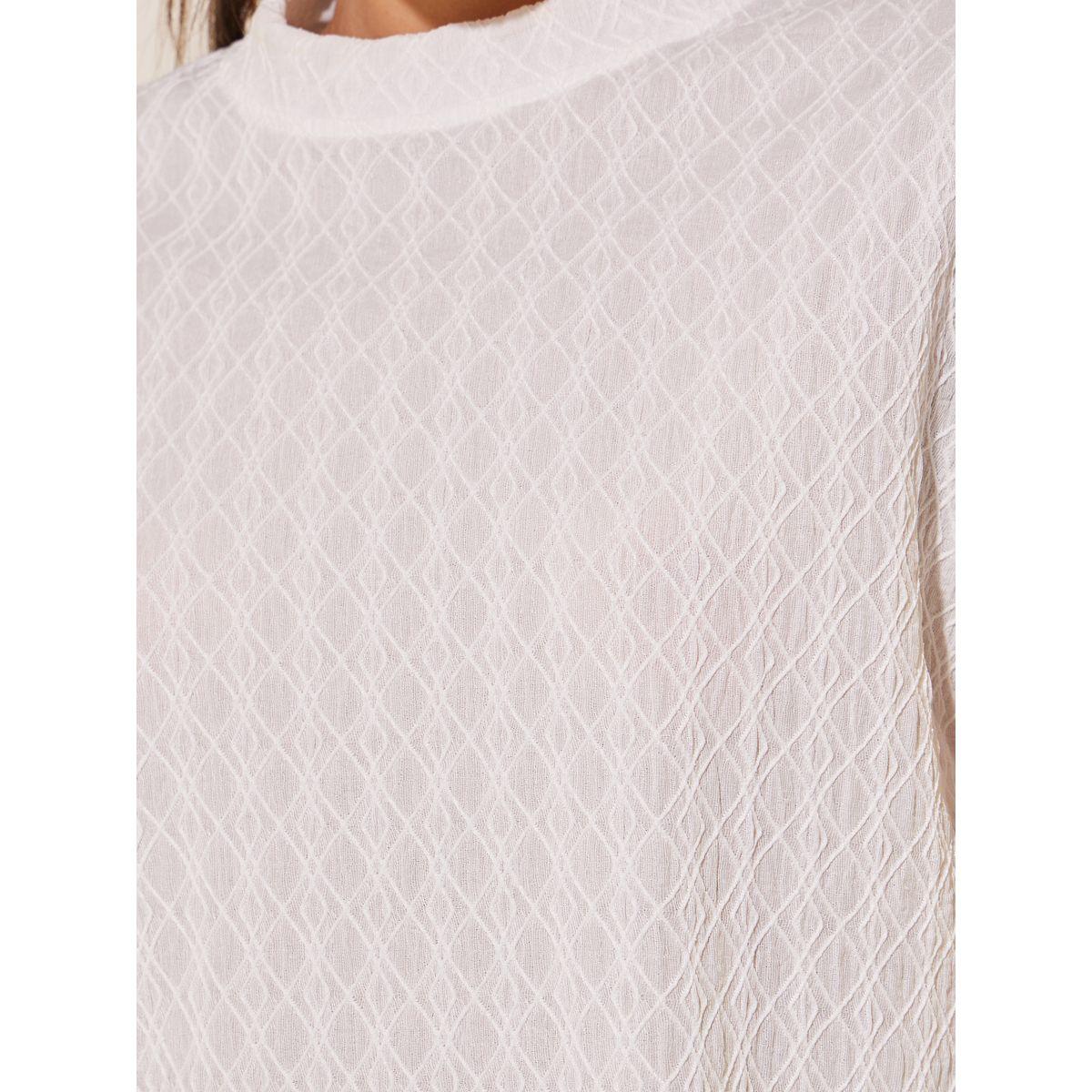 Styli Textured High Neck Regular Fit T-Shirt-women-clothing-tshirts-image-4