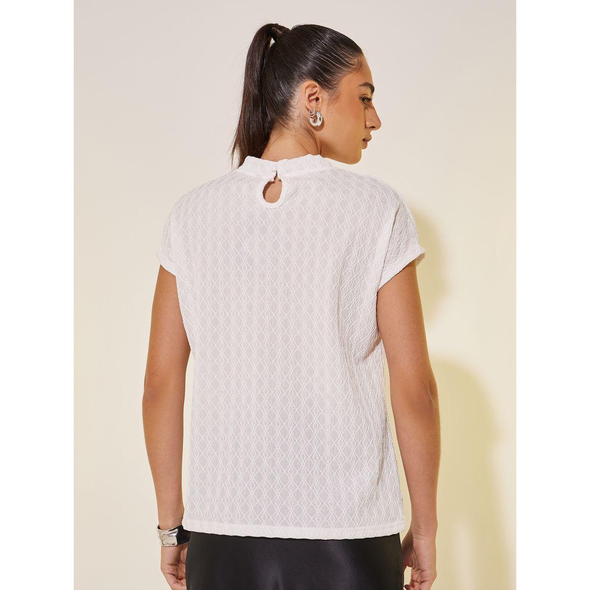 Styli Textured High Neck Regular Fit T-Shirt-women-clothing-tshirts-image-5
