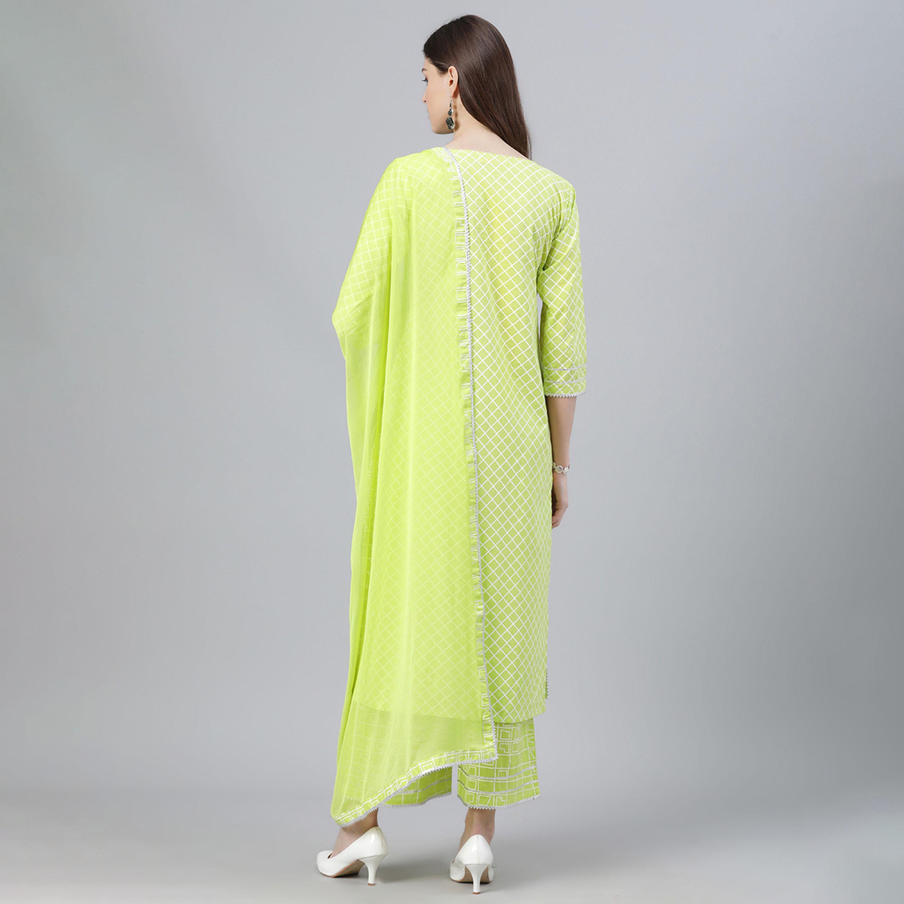 Libas X Styli Printed Kurta with Palazzo and Chiffon Solid Dupatta Set-women-clothing-ethnicwear-sareesets-image-4