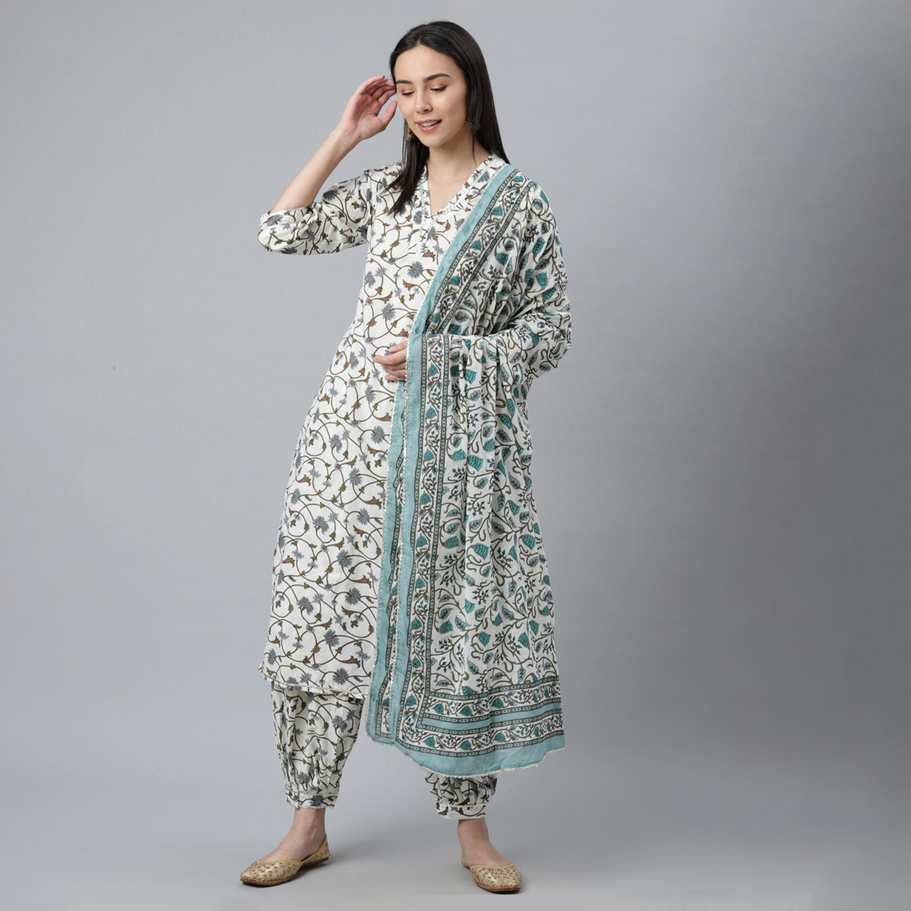 Libas X Styli Printed Straight Kurta and Printed Salwar with Dupatta Set-women-clothing-ethnicwear-sareesets-image-1
