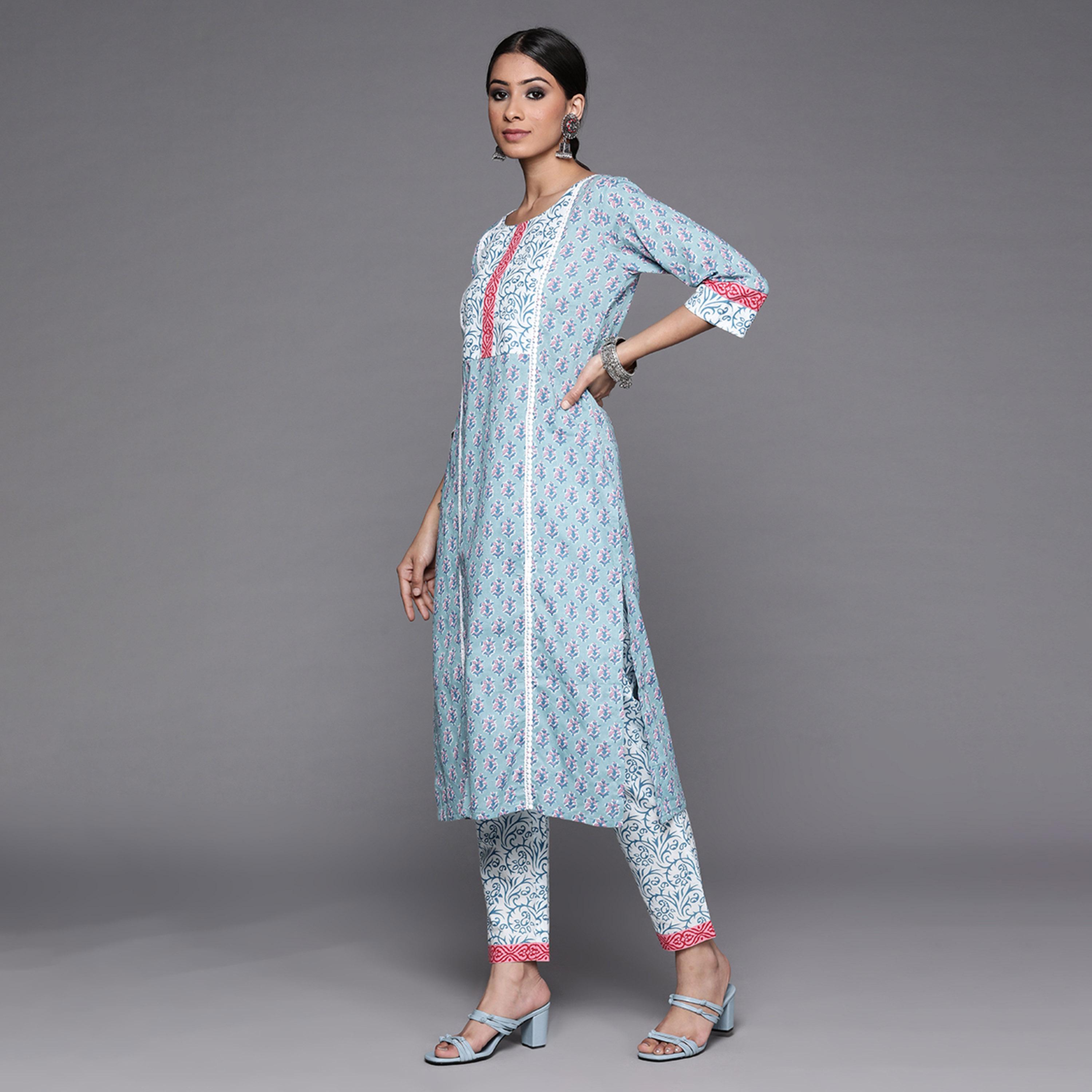 Libas X Styli All-Over Print Kurta and Trousers with Dupatta Set-women-clothing-ethnicwear-sareesets-image-3
